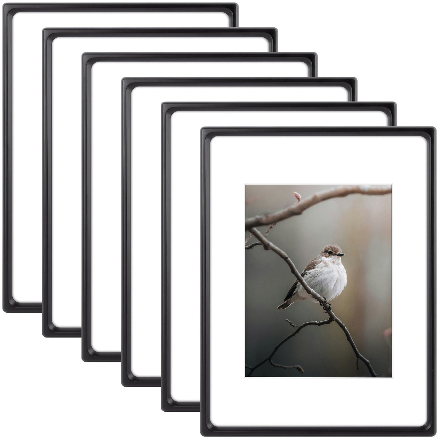 Clearance Rounded Corner 12x16 Wood Picture Frame For 8.5x11 Photos (6 Pack)