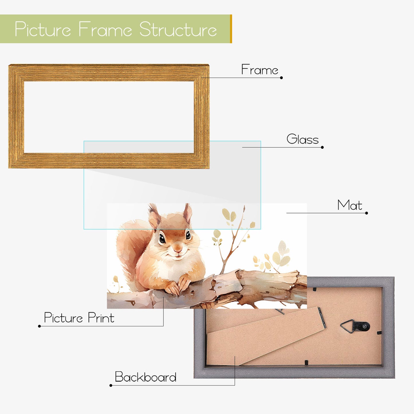 4x9 Gold Textured Frame for 4x9 Business License/Certificates, Tempered Glass, Includes D-Shaped Hangers Hanging and Easel Stand Tabletop (10 Pack)