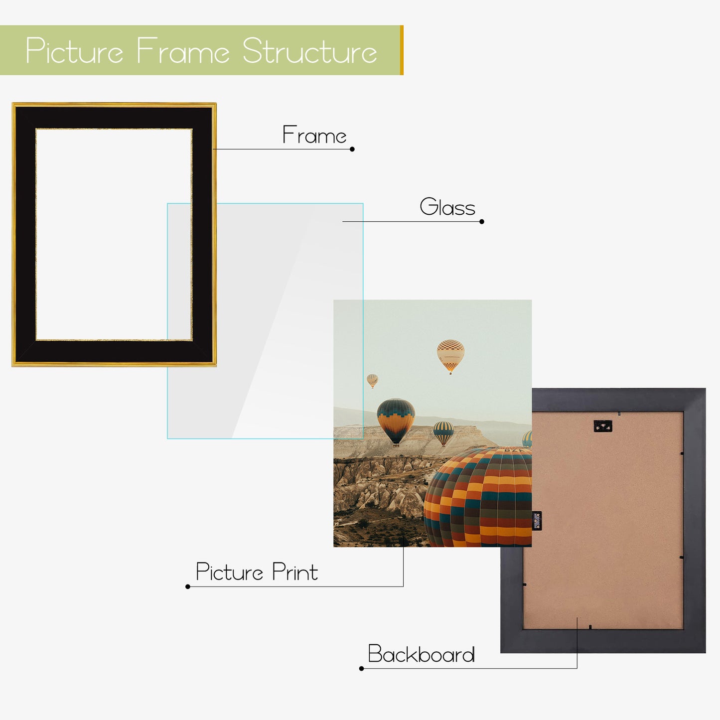 11x14 Ornate Picture Frame Without Mat for 11x14 Photo Color Black/Classic Gold (10 Pack)