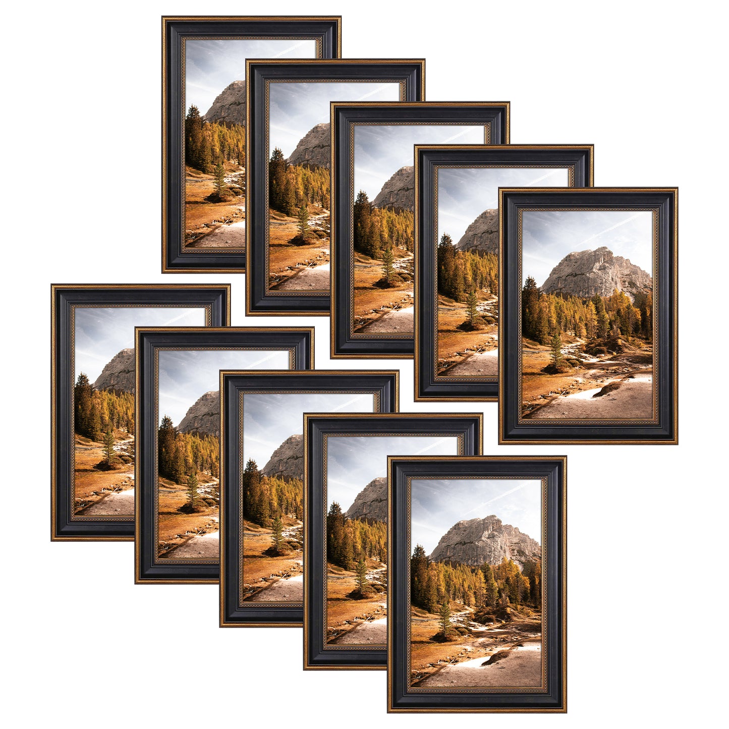 11x17 Ornate Photo Frame Ornate Gold/Black Color (10 Pack)