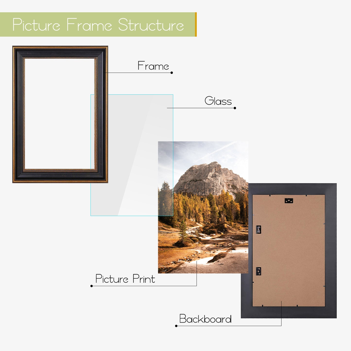 11x17 Ornate Photo Frame Ornate Gold/Black Color (10 Pack)