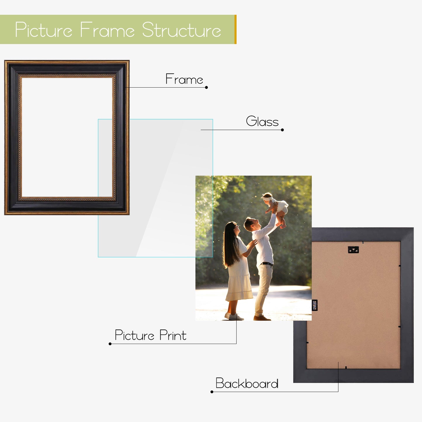 11x14 Ornate Photo Frame Ornate Gold/Black Color (10 Pack)