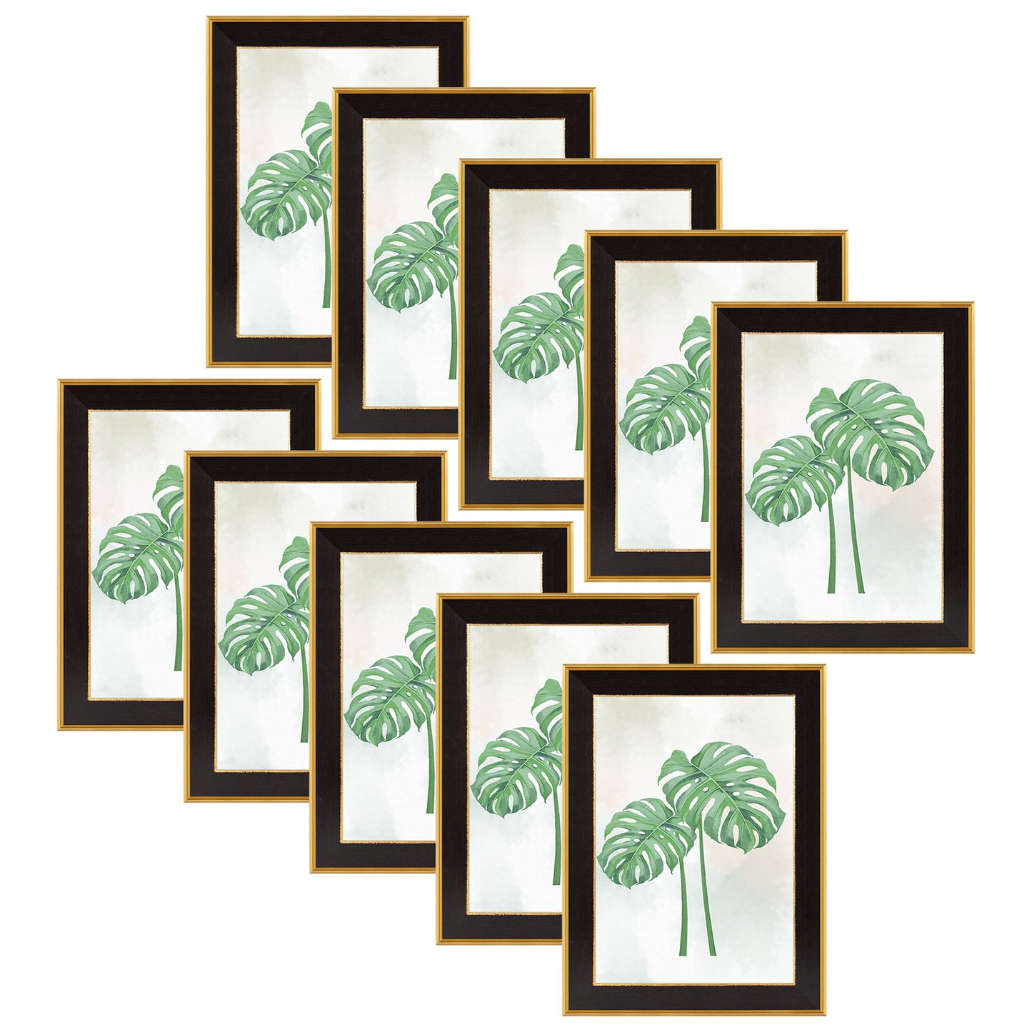 8x12 Ornate Picture Frame Without Mat for 8x12 Photo,Shatter-Resistant Glass Sawtooth Hangers Wall Mount Display Color Black/Classic Gold (10 Pack)