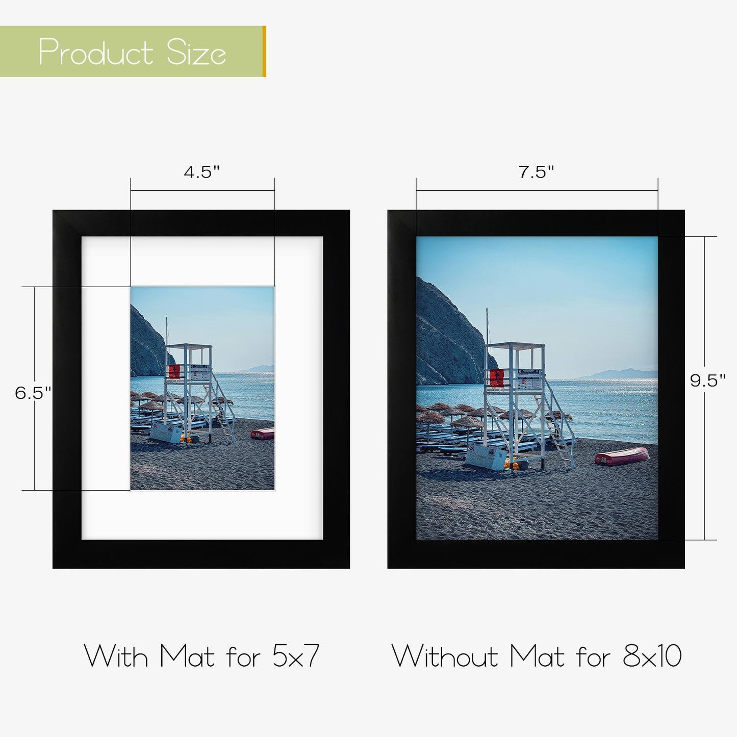 8x10 Wood Frame for 5x7 Picture Black Color (10 Pack)