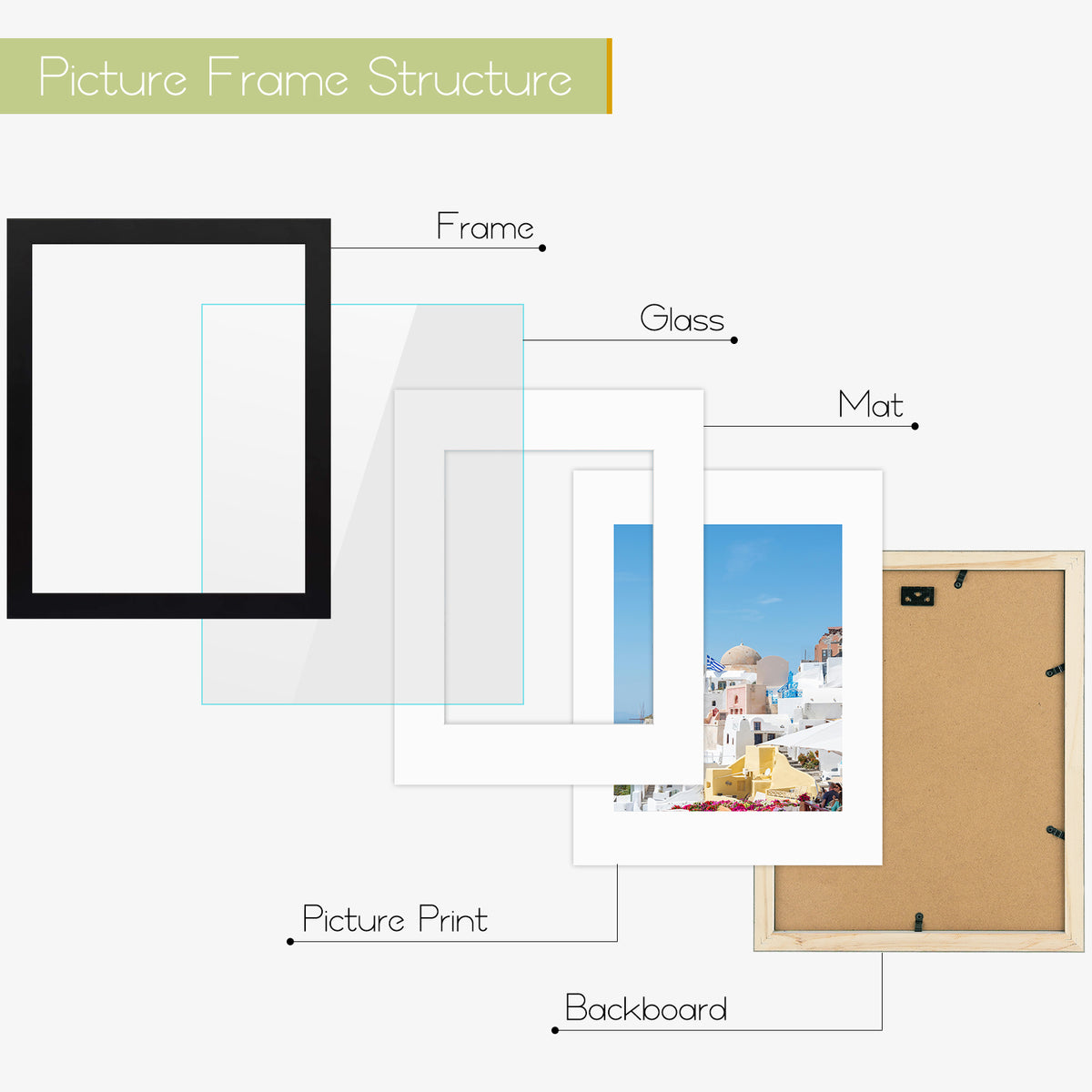 Frametory, 11x14 Wood Frame for 8.5x11 Picture Black(10 Pack)