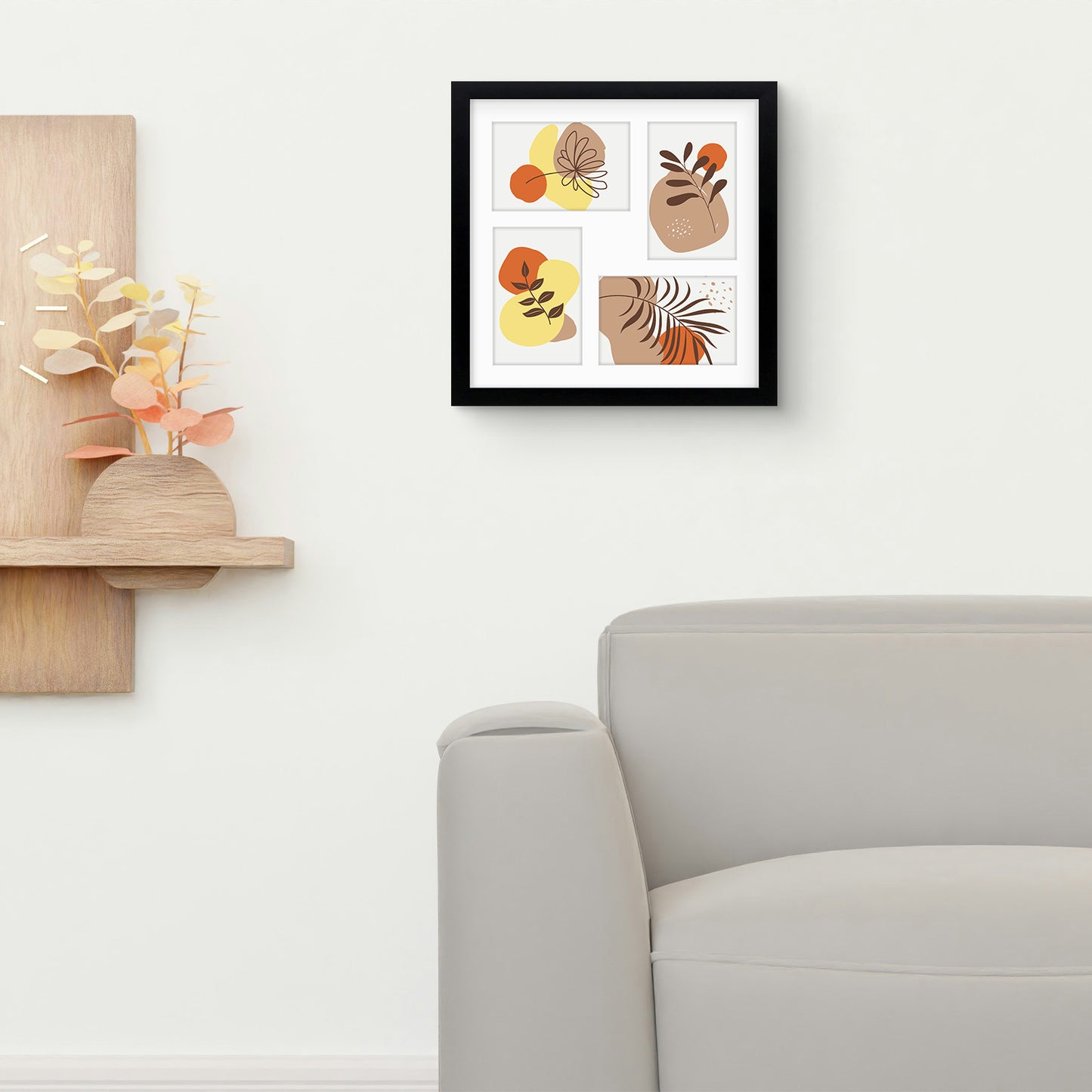 12x12 Collage Picture Frames for Four 4x6 Pictures Black Color (9 Pack)