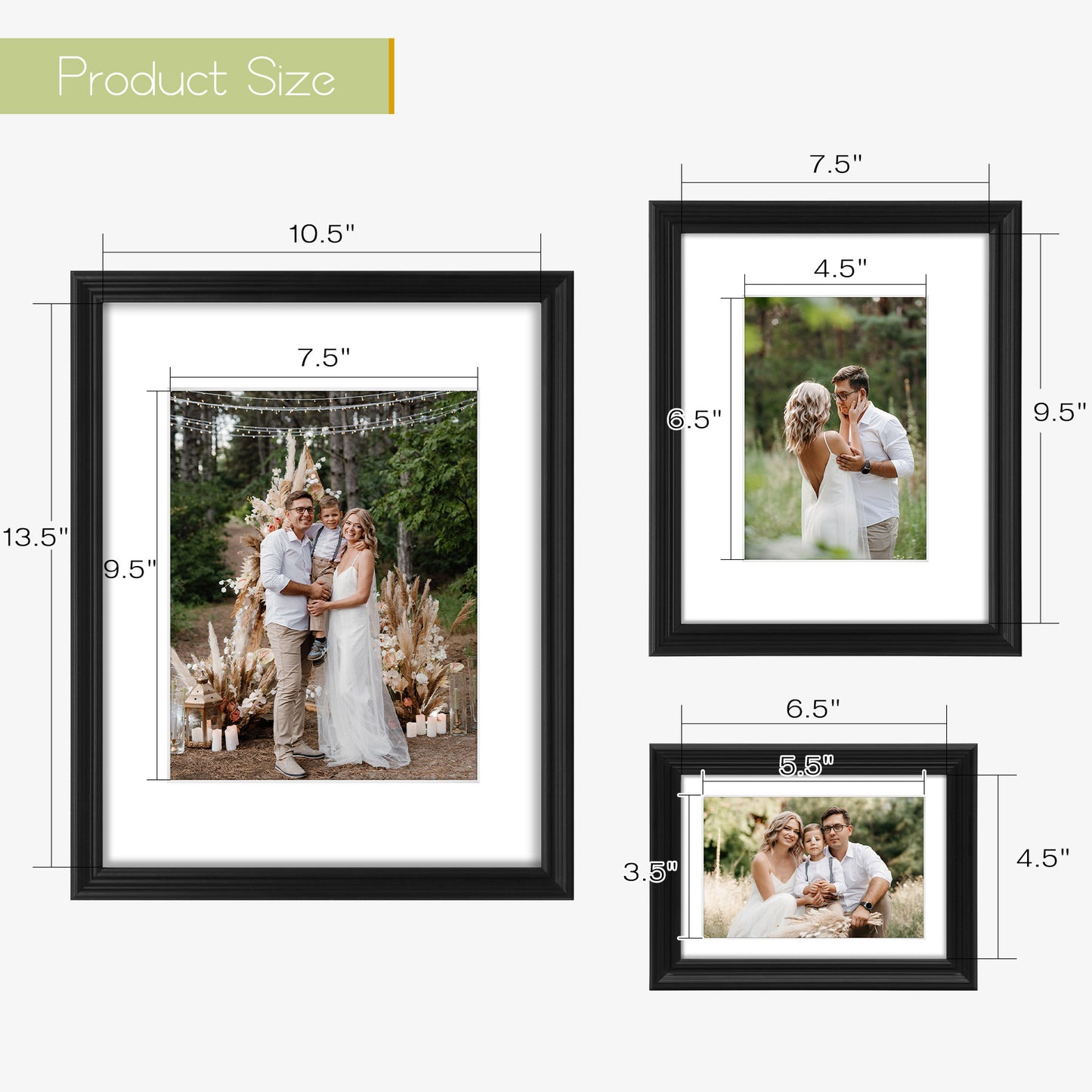 Clearance Wall Gallery Photo Frames with White Mat and Real Glass (21 Pack)