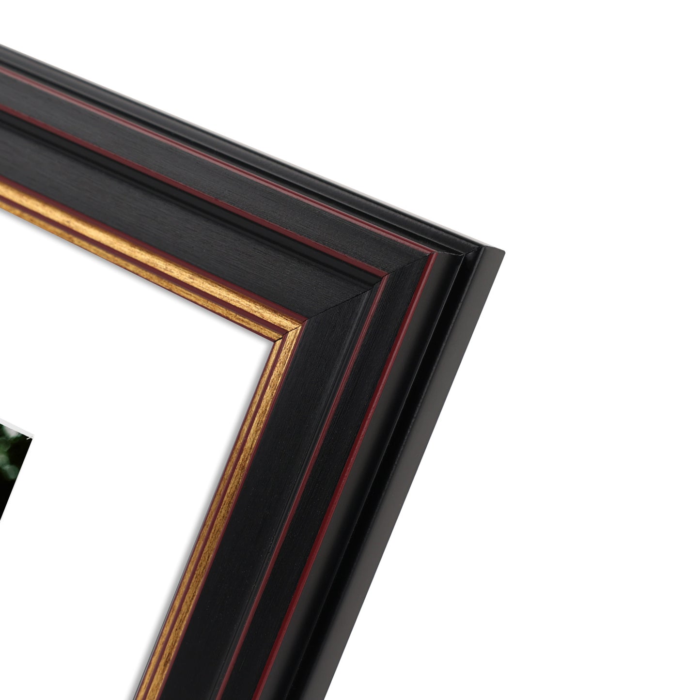 11x14 Black Picture Frame with Burgundy and Gold Trim with White Mat for 8x10 Photo (10 Pack)