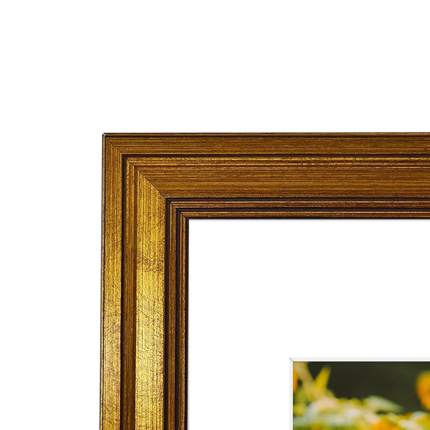 11x14 Picture Frame with White Mat for 8x10 Photo Dark Gold Color (10 Pack)