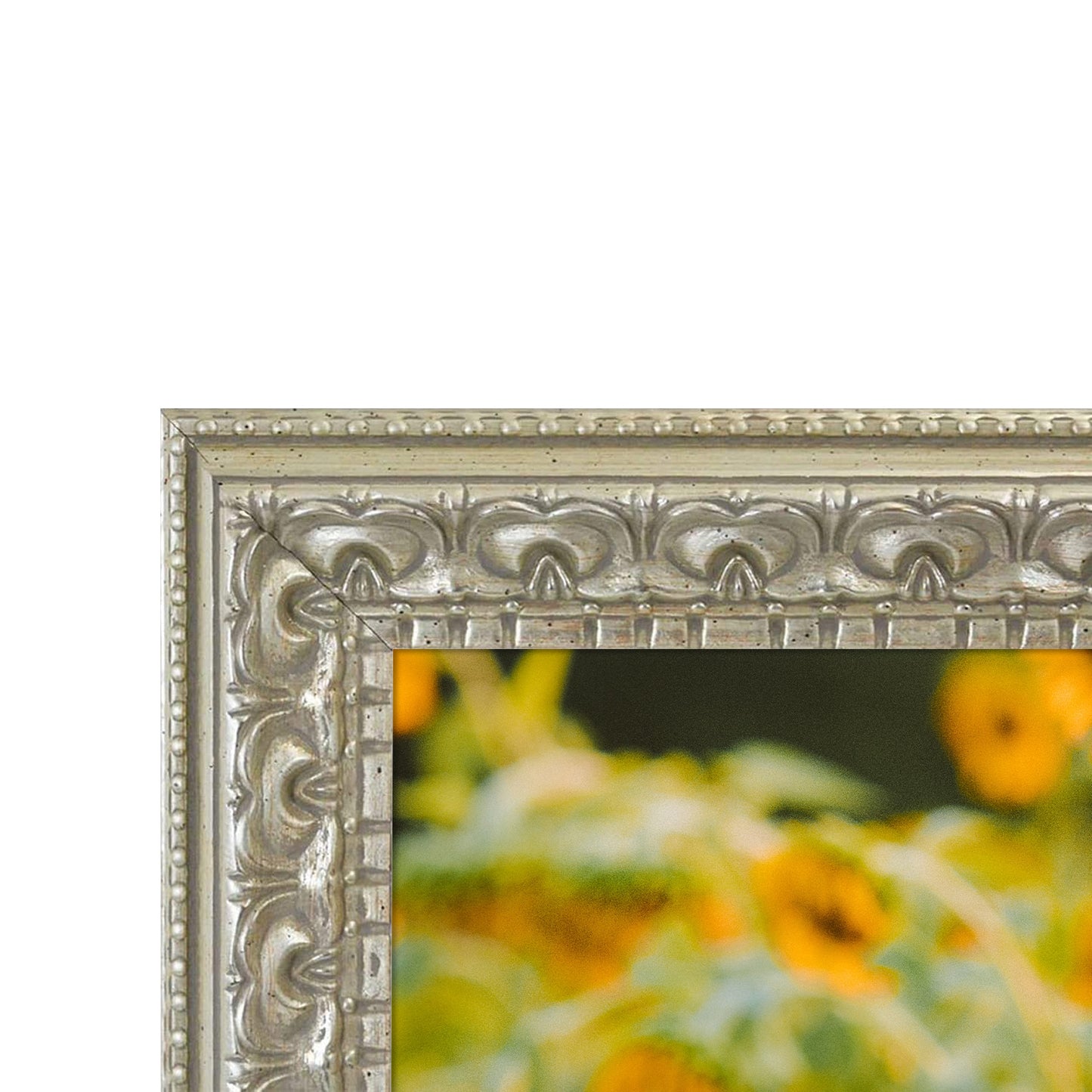 11x14 Ornate Photo Frame with White Mat for 8x10 Picture Silver Beige Color (10 Pack)