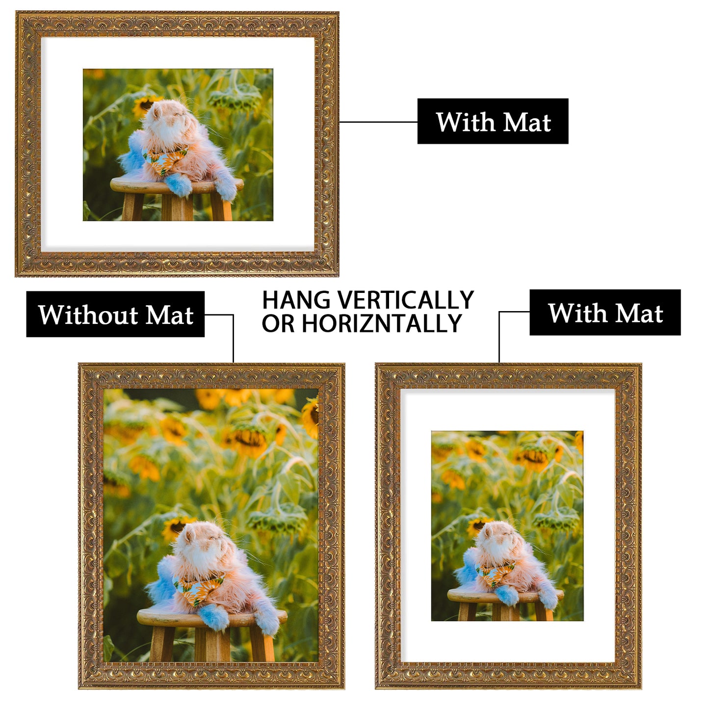 11x14 Ornate Photo Frame for 8x10 Picture Bronze Color (10 Pack)