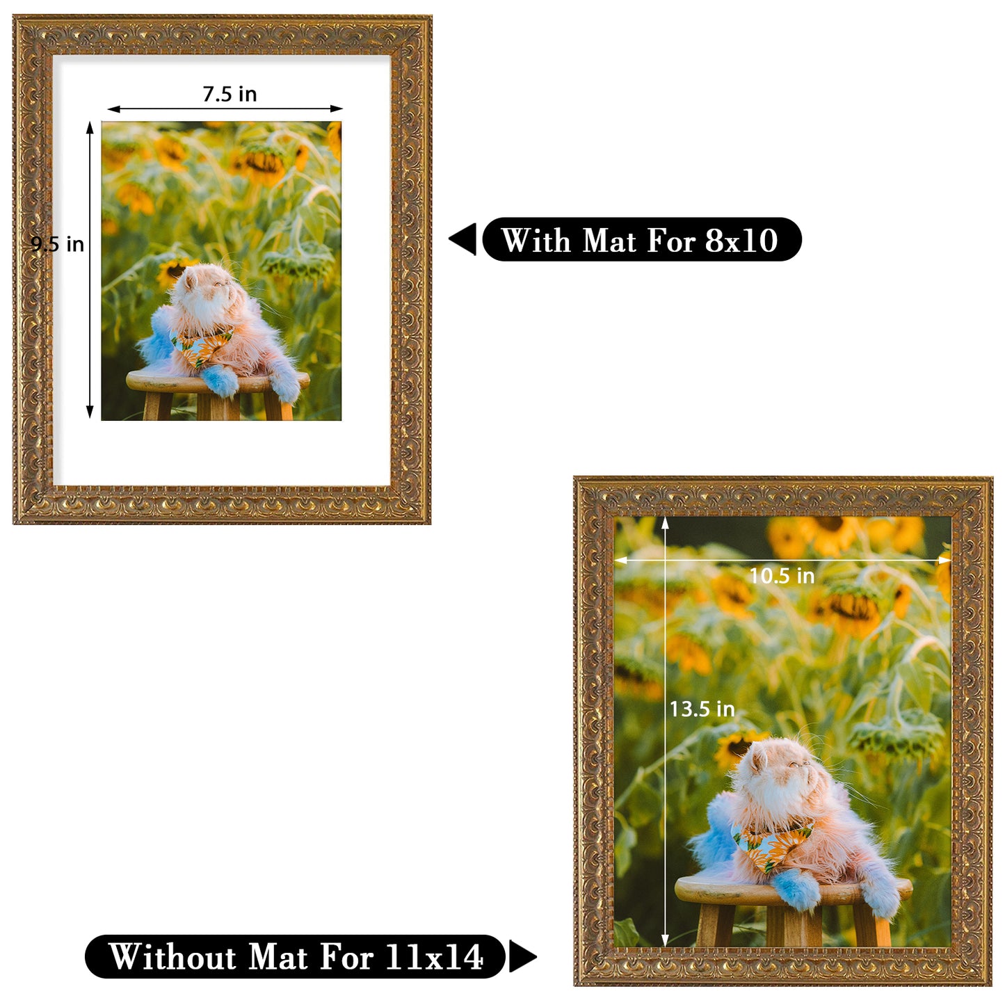 11x14 Ornate Photo Frame for 8x10 Picture Bronze Color (10 Pack)