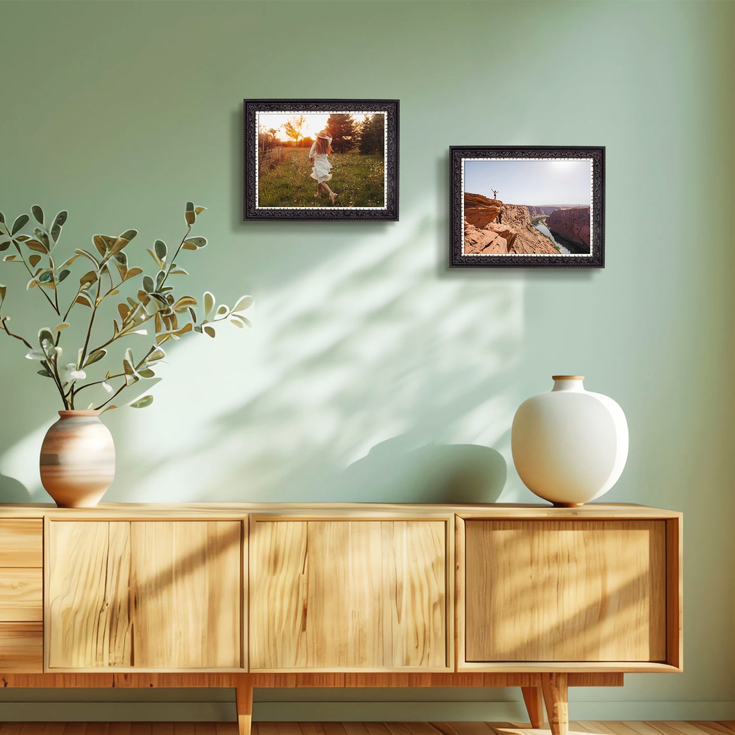 8.5x11 Ornate Photo Frame Black with Silver and Burgundy (10 Pack)