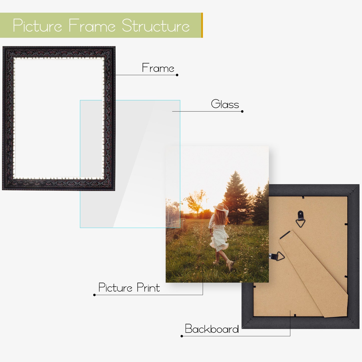 8.5x11 Ornate Photo Frame Black with Silver and Burgundy (10 Pack)