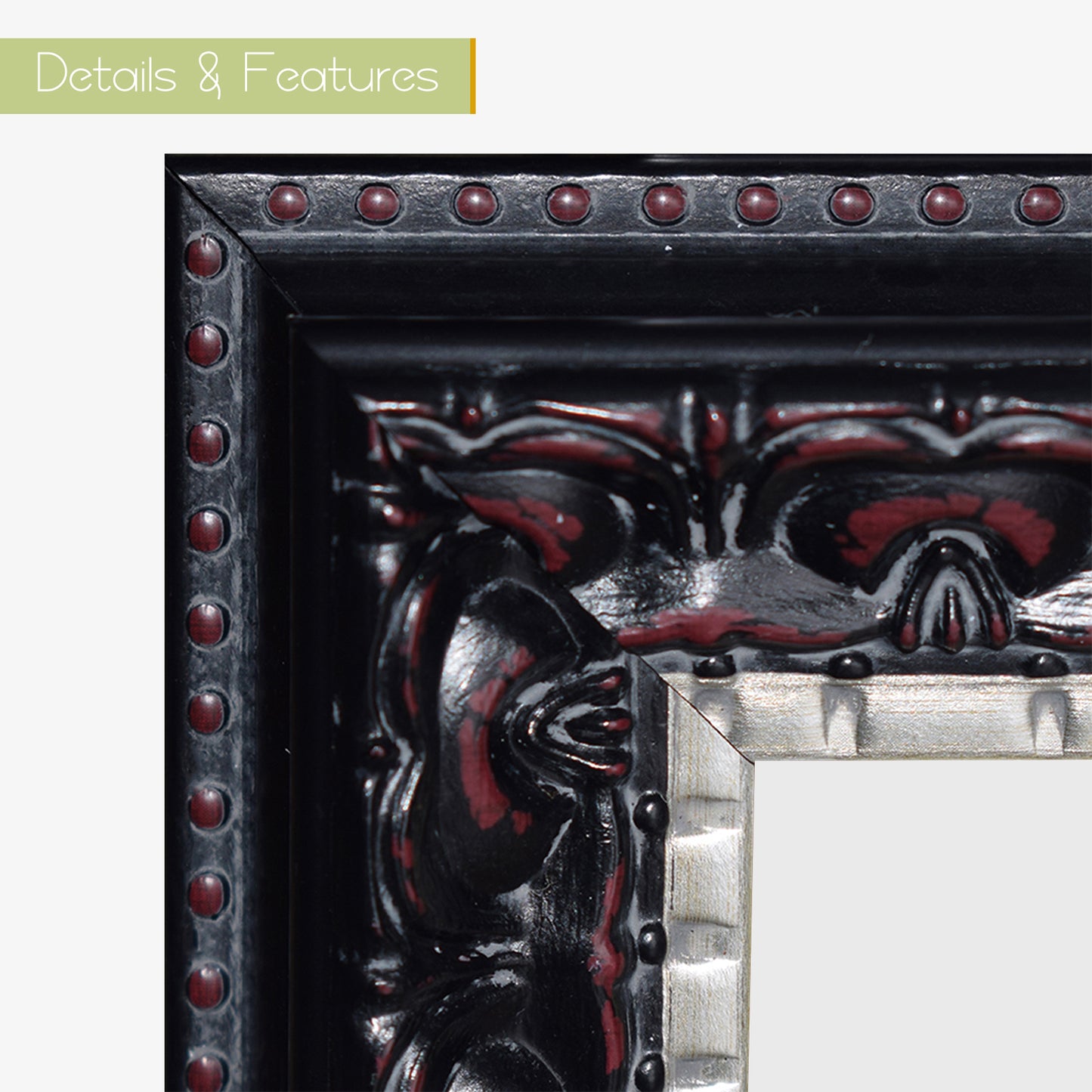 8.5x11 Ornate Photo Frame Black with Silver and Burgundy (10 Pack)