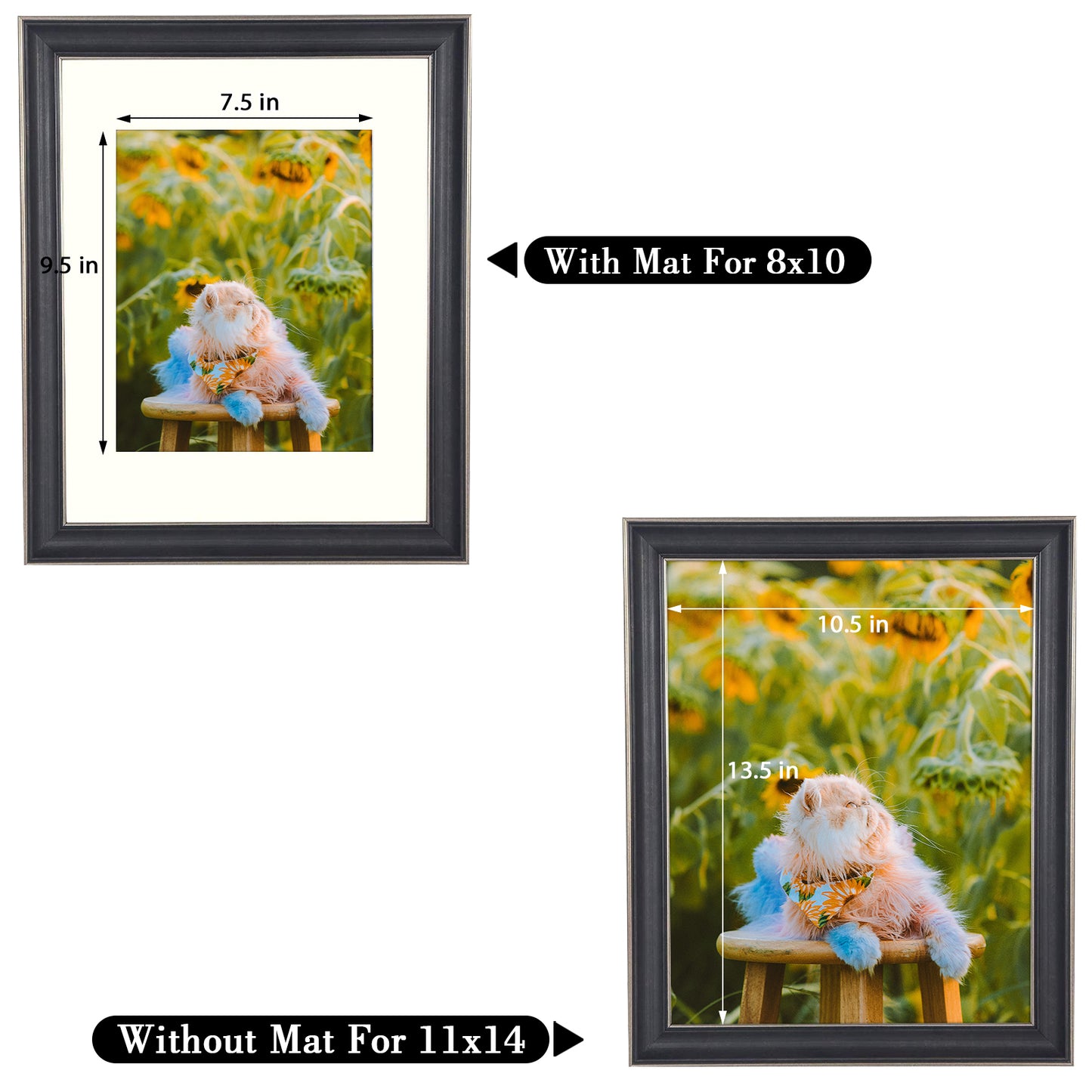 11x14 Picture Frame with Ivory Mat for 8x10 Photo (10 Pack)
