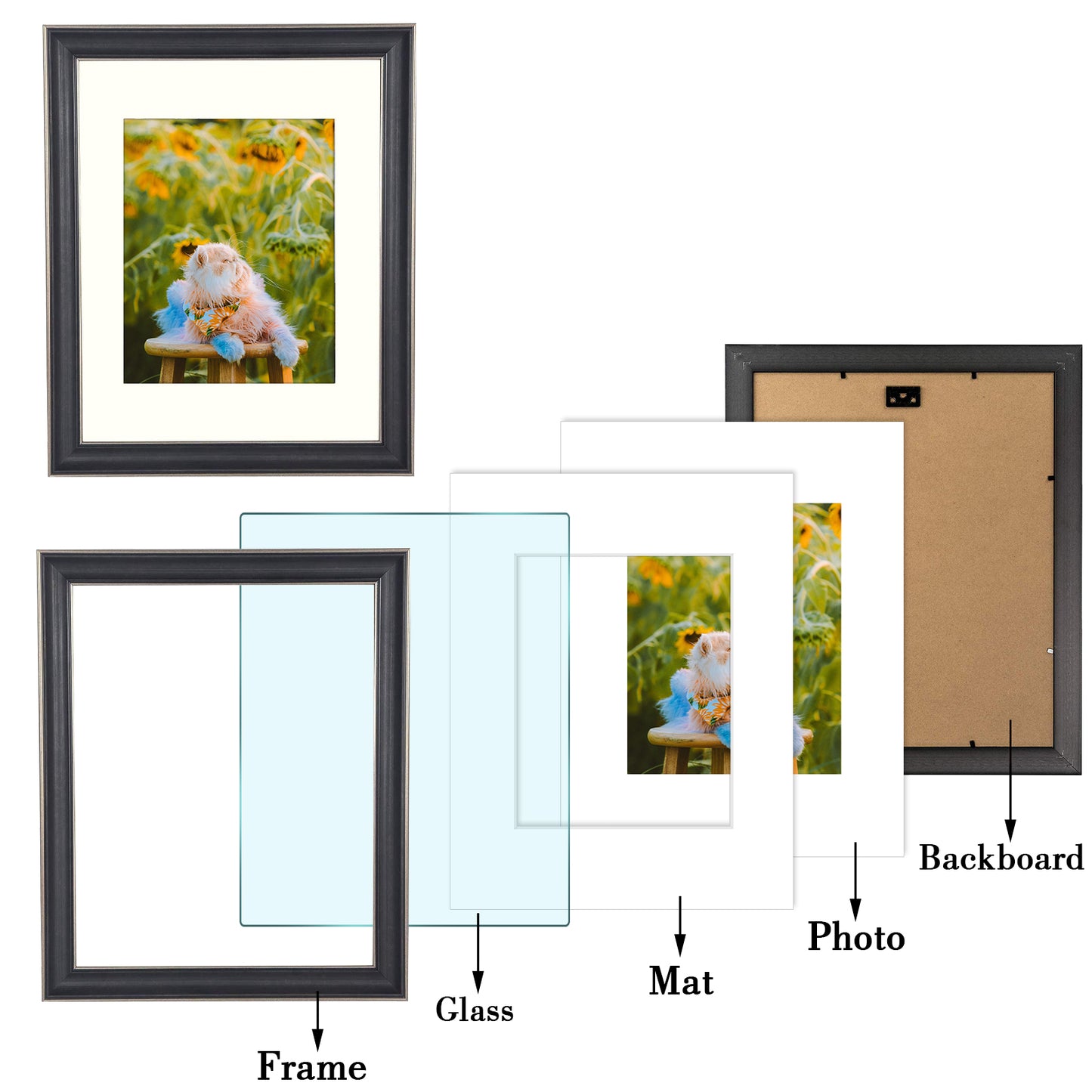 11x14 Picture Frame with Ivory Mat for 8x10 Photo (10 Pack)