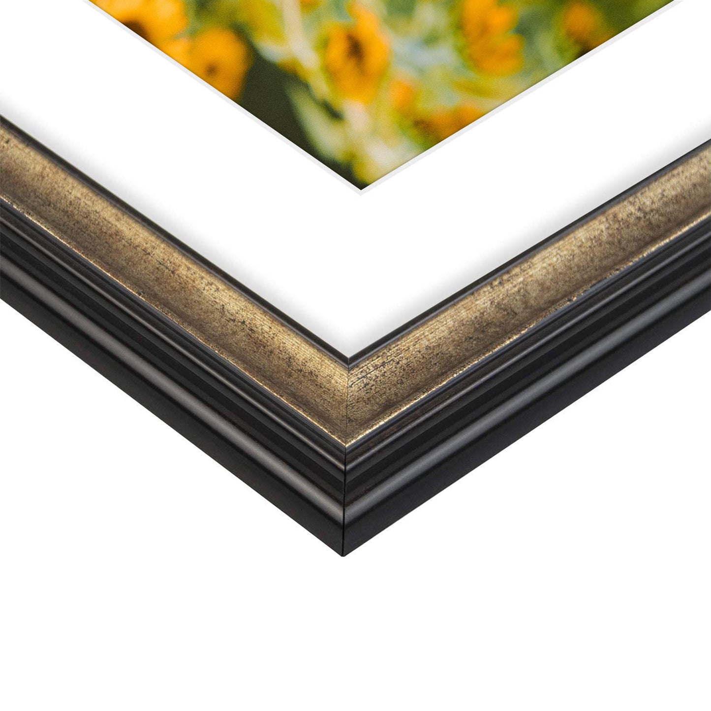 11x14 Picture Frame with White Mat for 8x10 Photo Dark Brown Color (10 Pack)