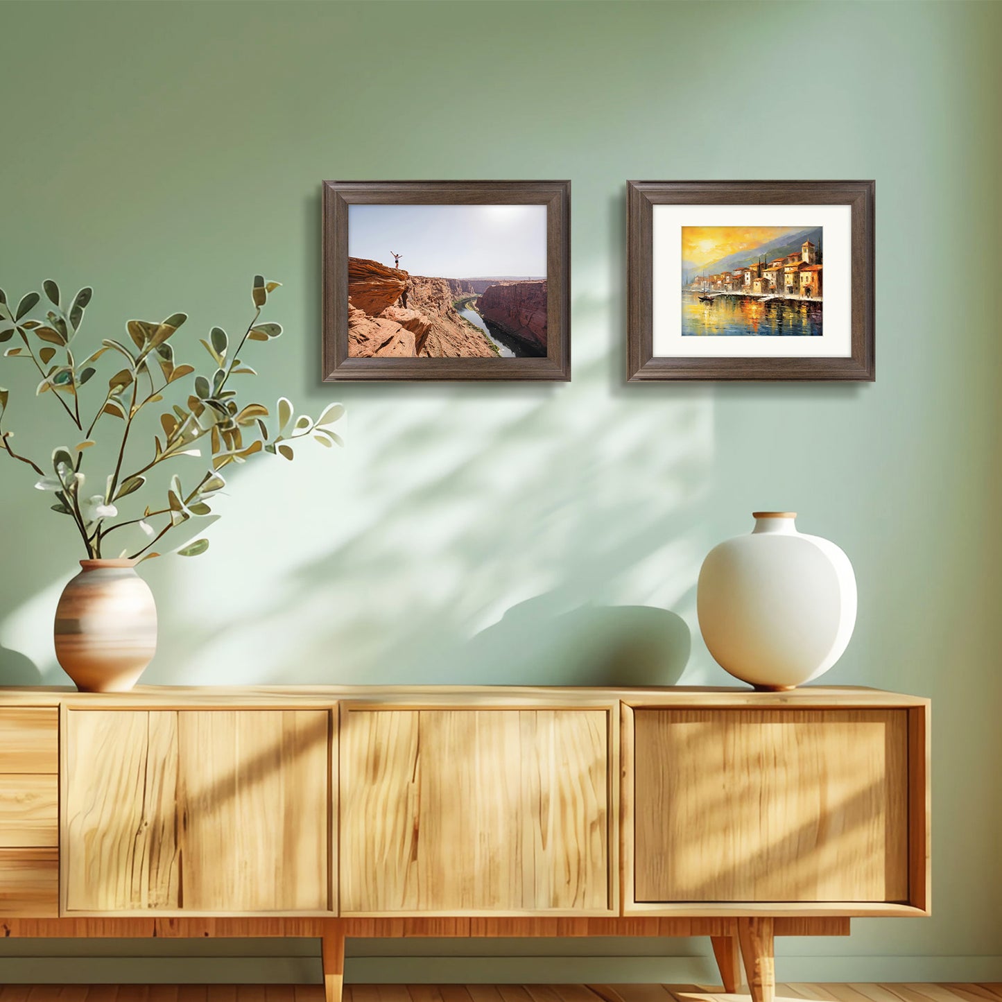 11x14 Picture Frame With Ivory Mat For 8x10 Picture Brown Color (8 Pack)