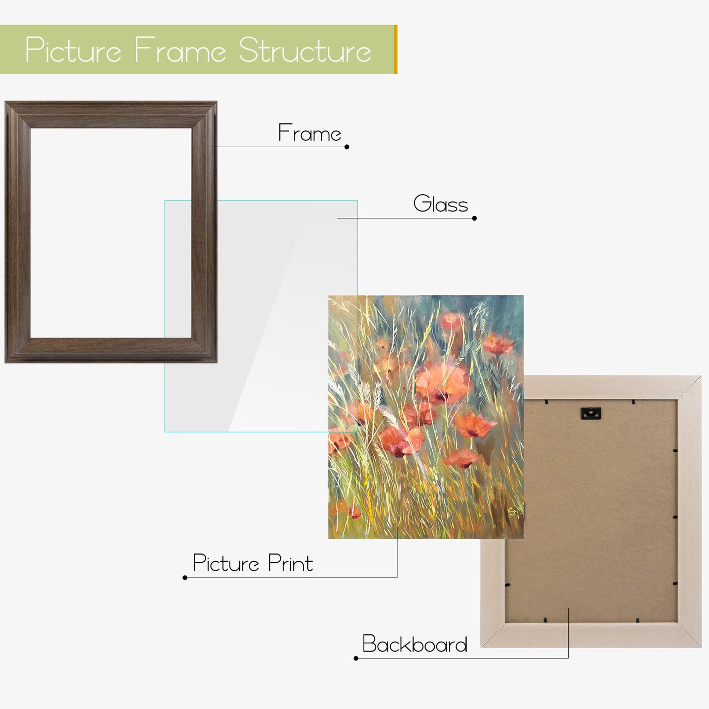 11x14 Picture Frame With Ivory Mat For 8x10 Picture Brown Color (8 Pack)