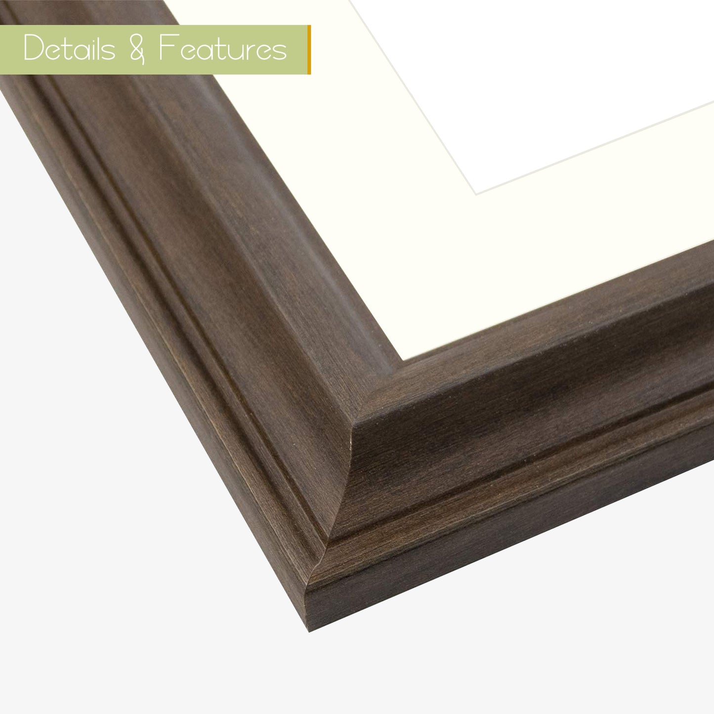 11x14 Picture Frame With Ivory Mat For 8x10 Picture Brown Color (8 Pack)