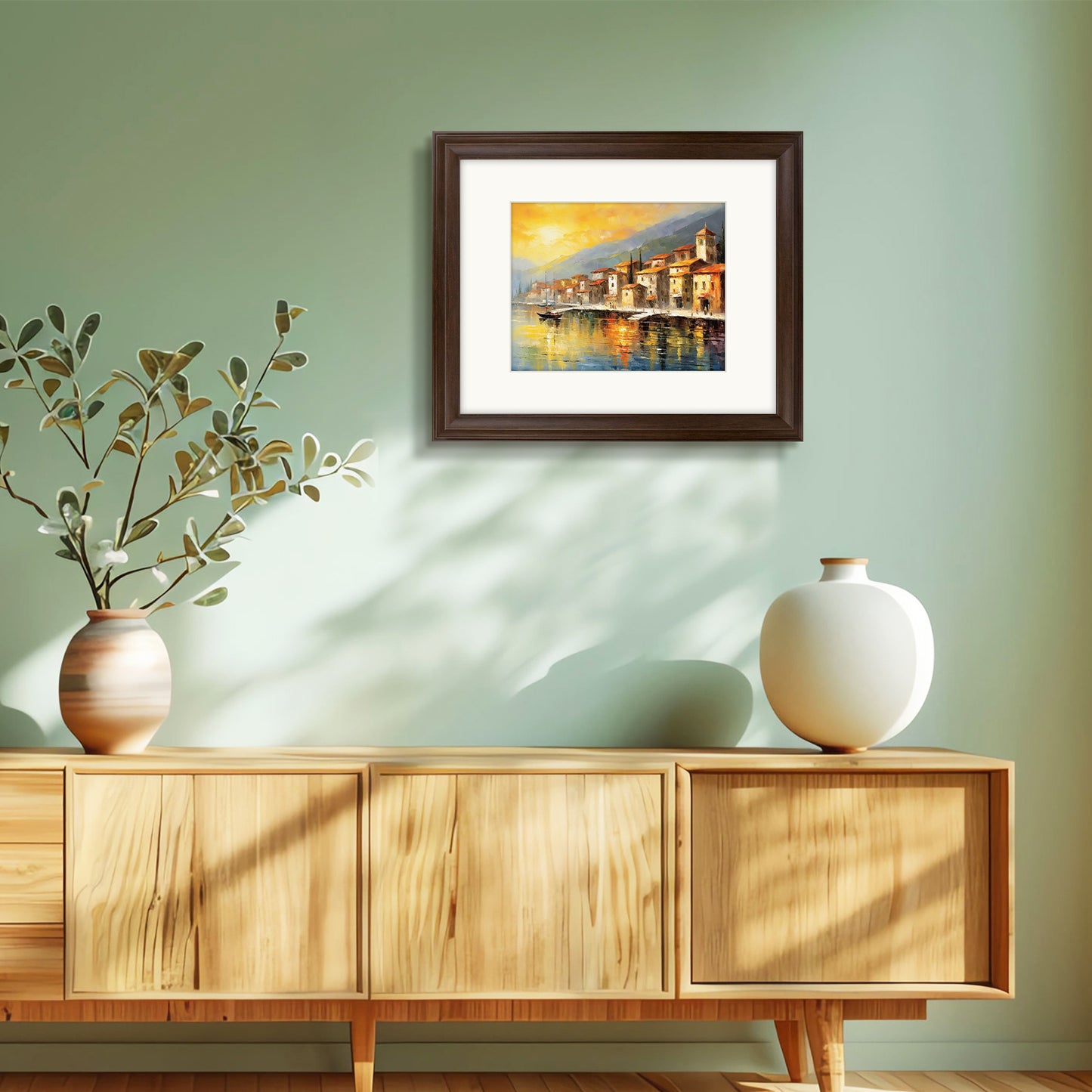 16x20 Picture Frame with Ivory  Mat For 11x14  Picture Brown Color  (4 Pack)