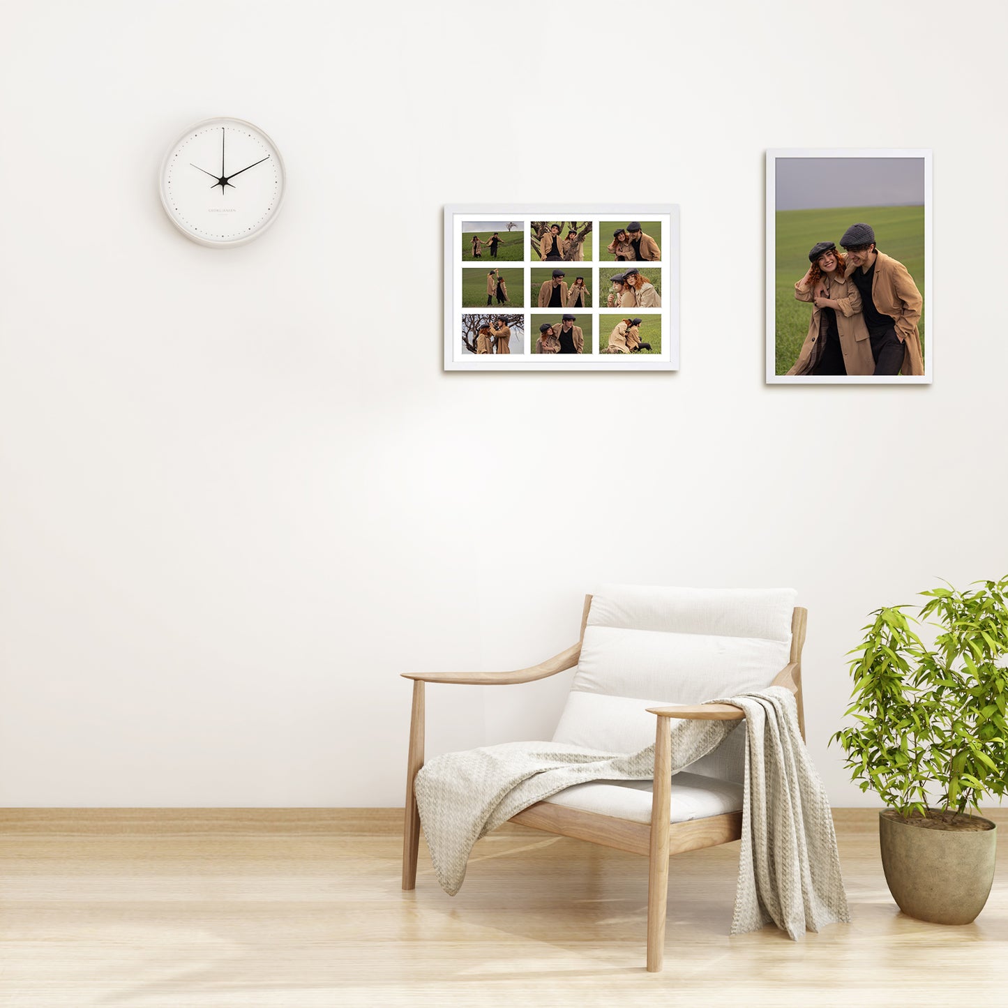 13.6x19.7 Wood Frame for Nine 4x6 Pictures White (8 Pack)
