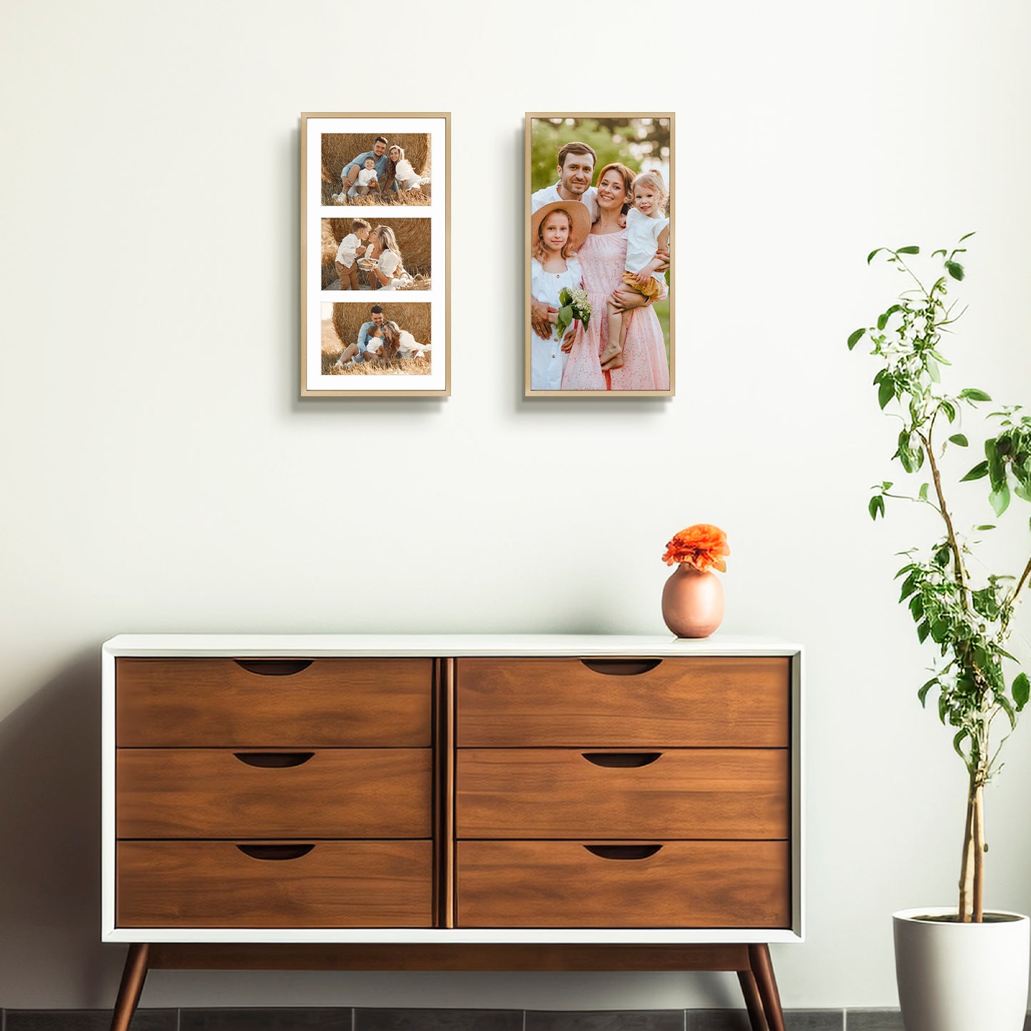 Frametory,8.5x16.3 Collage Picture Frame for Three 5x7 Photos (6 Pack)
