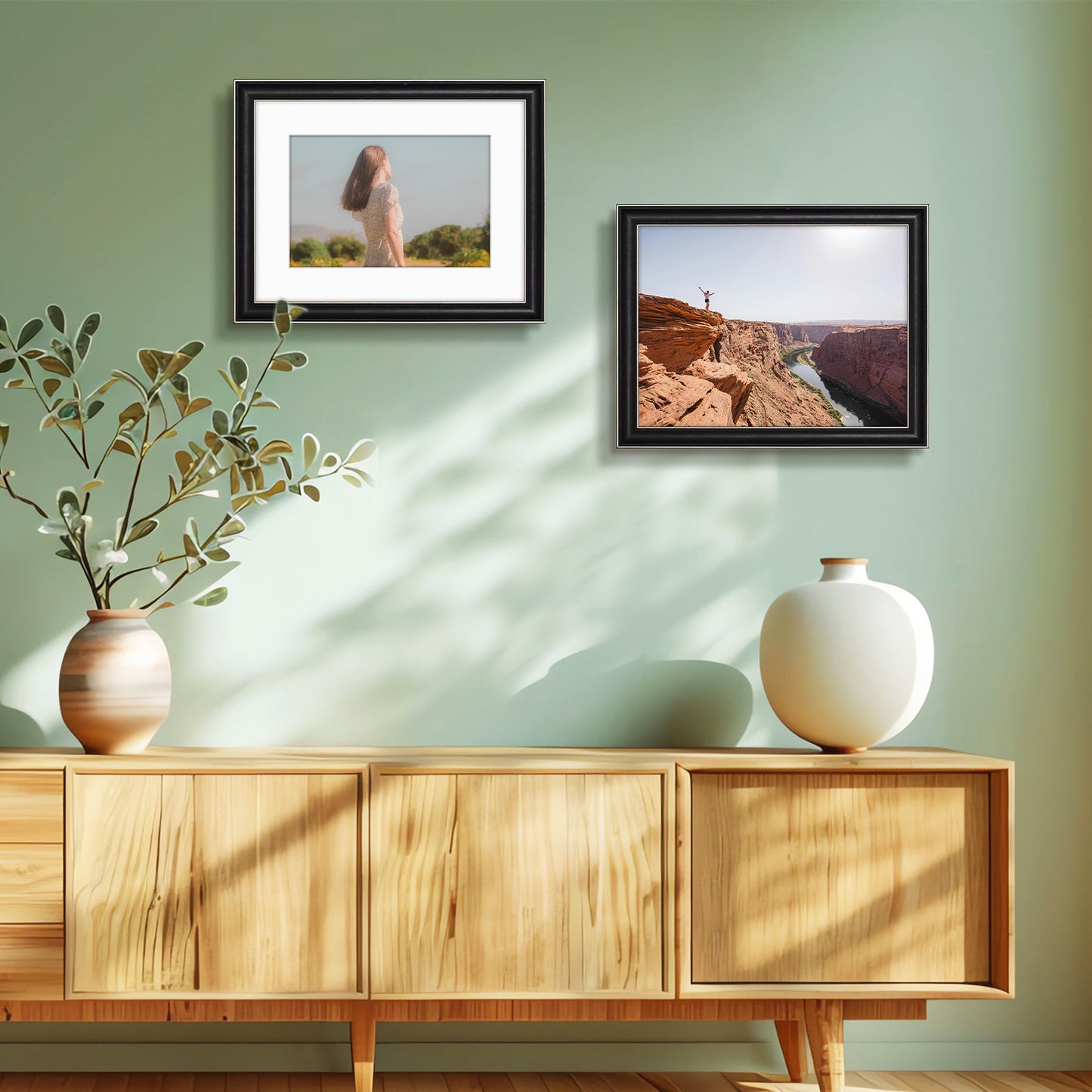 12x16 Picture Frame with White Mat for 8x12 Photo Silver Trim Black-Dark Brown Inner Panel (10 Pack)