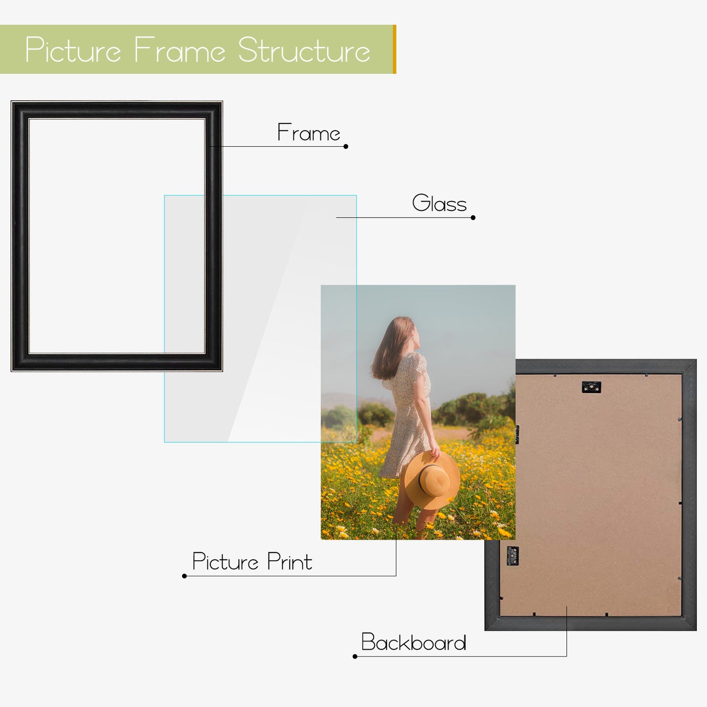 12x16 Picture Frame with White Mat for 8x12 Photo Silver Trim Black-Dark Brown Inner Panel (10 Pack)