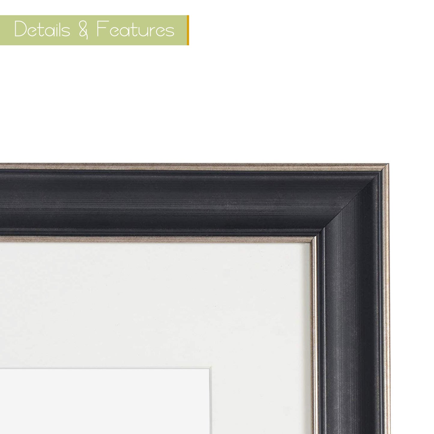 12x16 Picture Frame with White Mat for 8x12 Photo Silver Trim Black-Dark Brown Inner Panel (10 Pack)