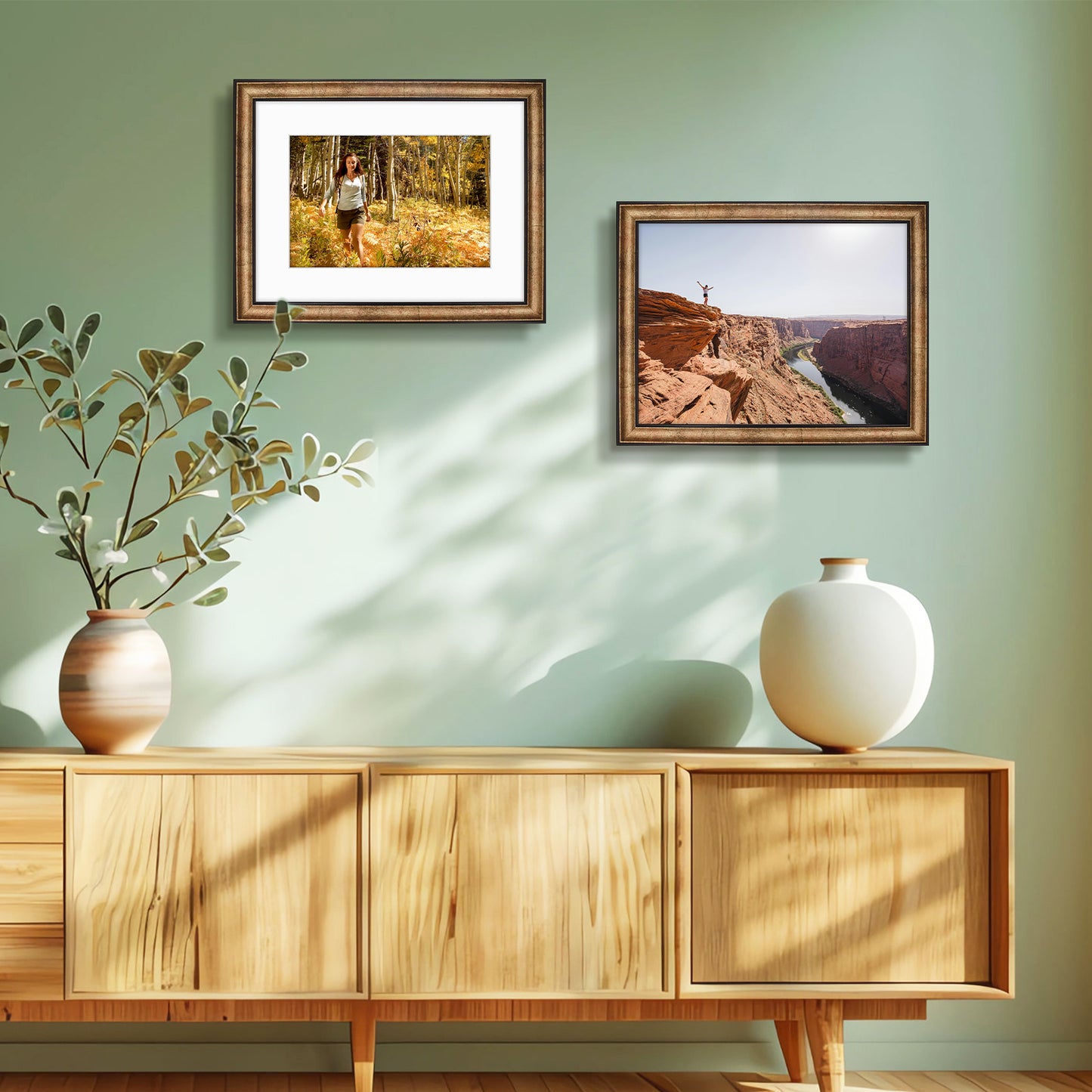 12x16 Picture Frame with White Mat for 8x12 Photo Black Trim Gold Color (10 Pack)