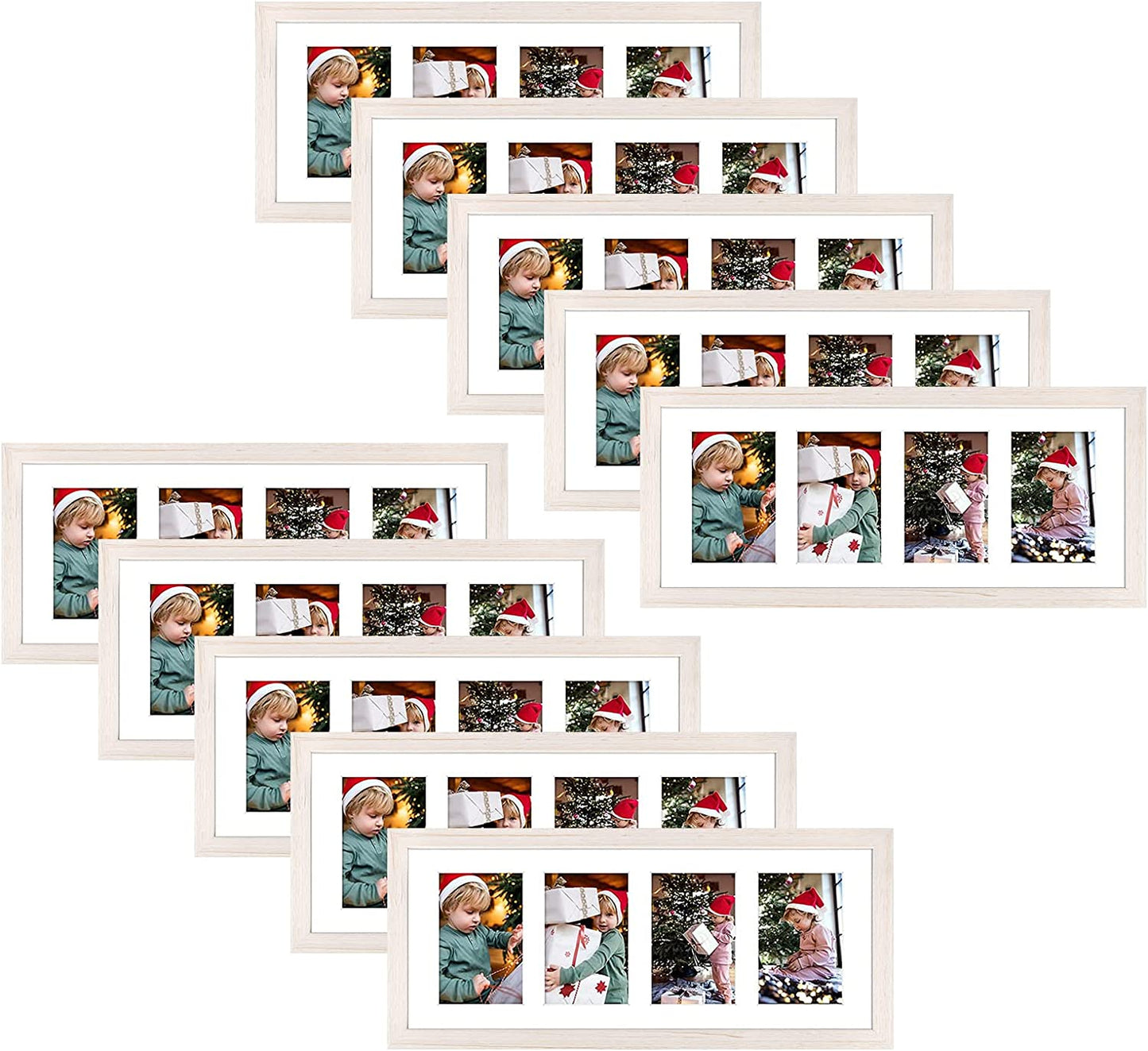 Clearance, 8x20 Collage Picture Frames for Four 4x6 Picture (10 Pack)