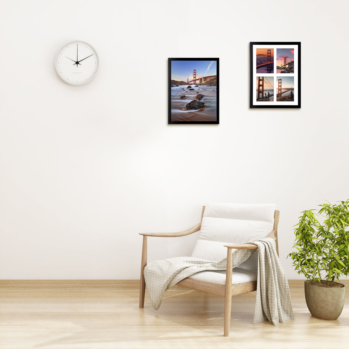 Frametory, 12x16 Collage Picture Frame Displays Four 5x7 Photos Black (8 Pack)