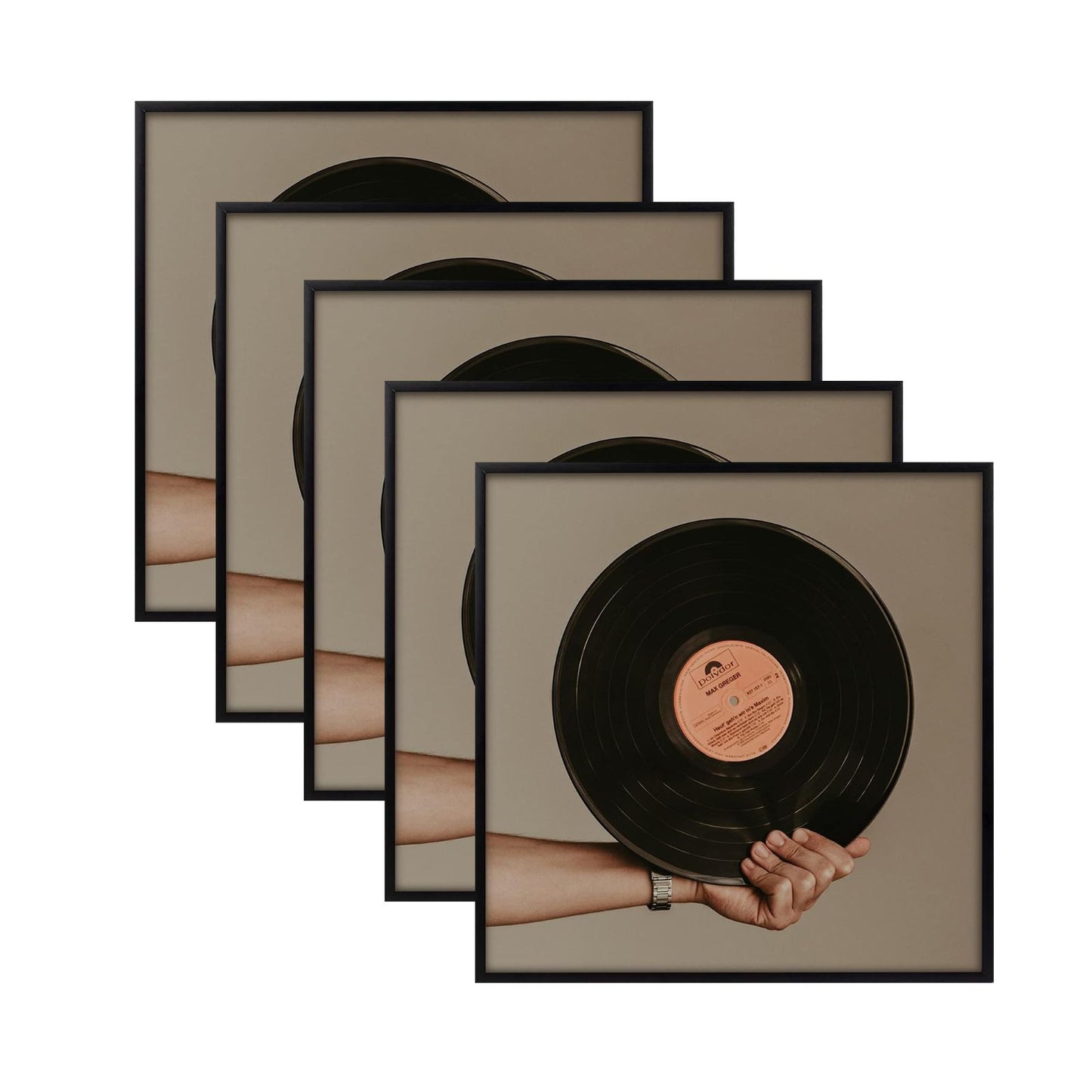 12.5x12.5 Metal Frame Square Picture Frame Black (5 Pack)