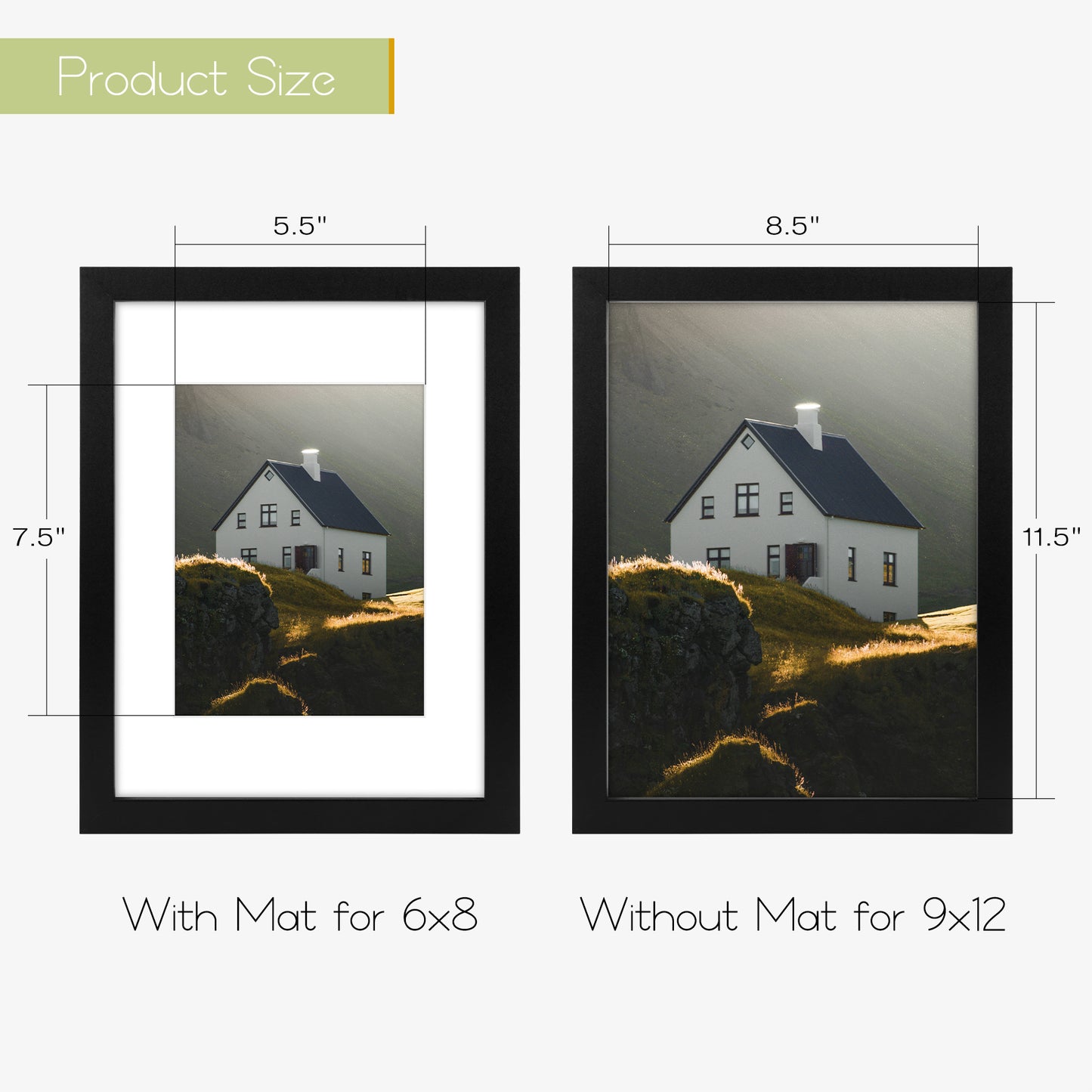 9x12 Black Picture Frame for 6x8 photo (18 Pack)