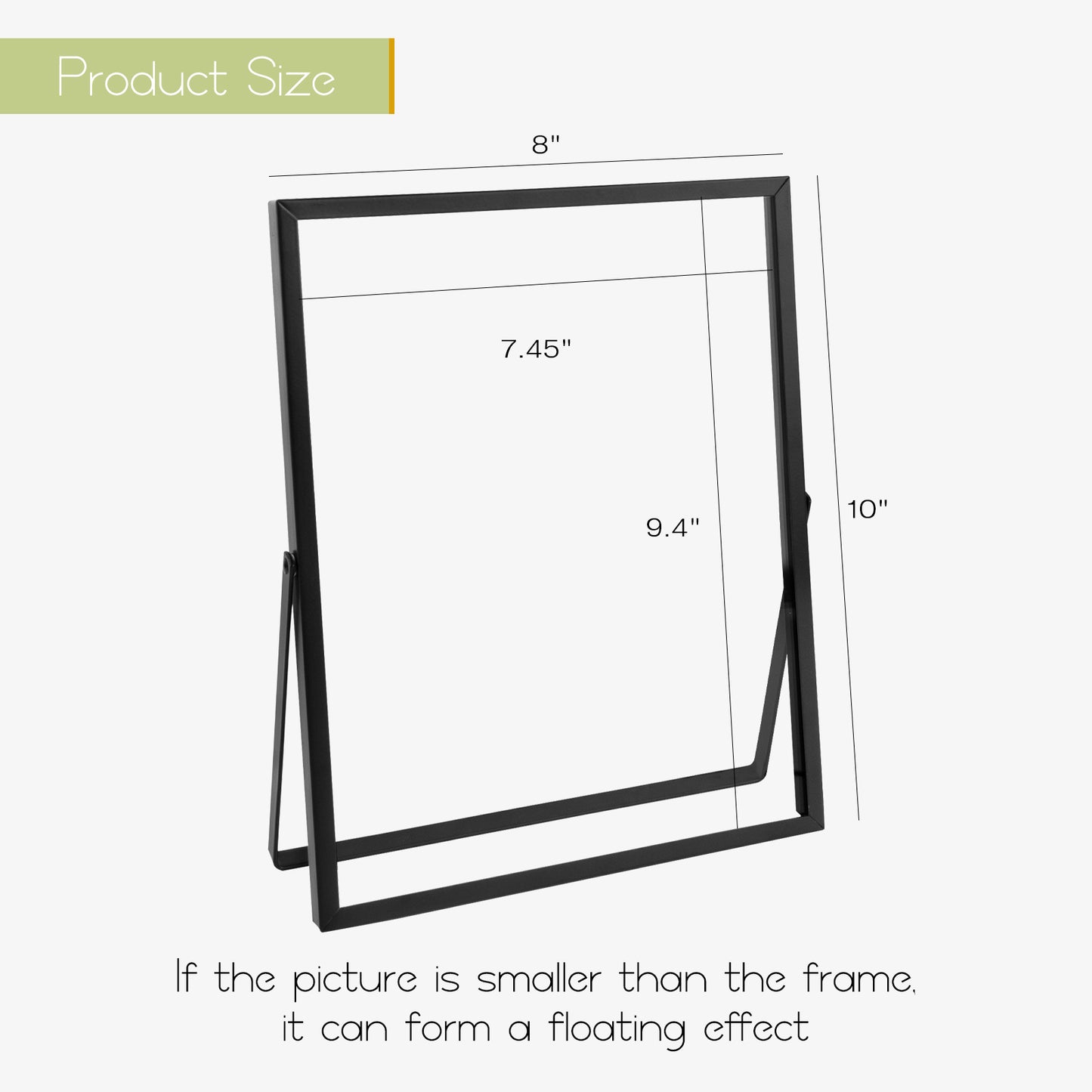 Clearance, 8x10 Floating Frame Displays Any Size Picture up to 8 by 10 (24 Pack)