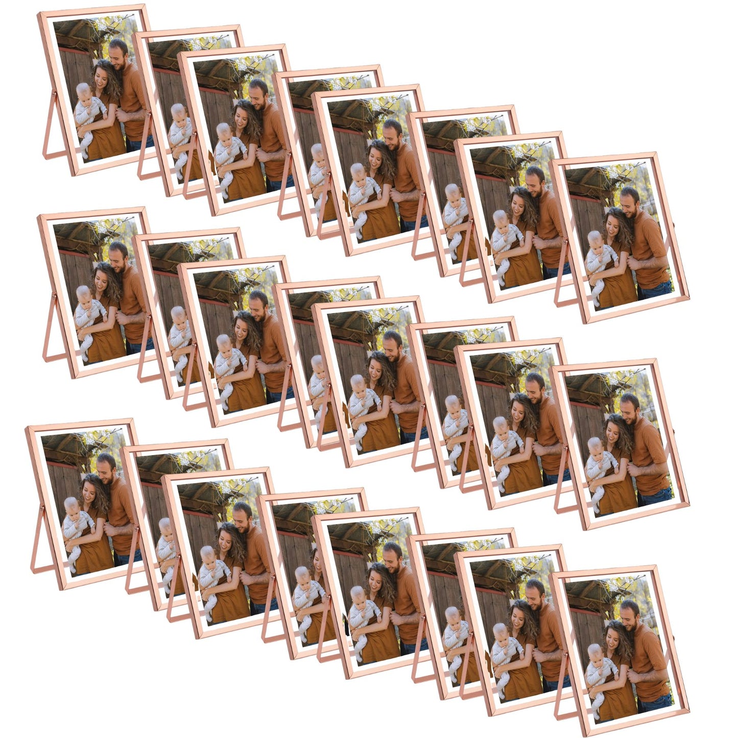 Clearance, 6x8 Floating Frame Displays Any Size Picture up to 6 by 8 Rose Gold (24 Pack)