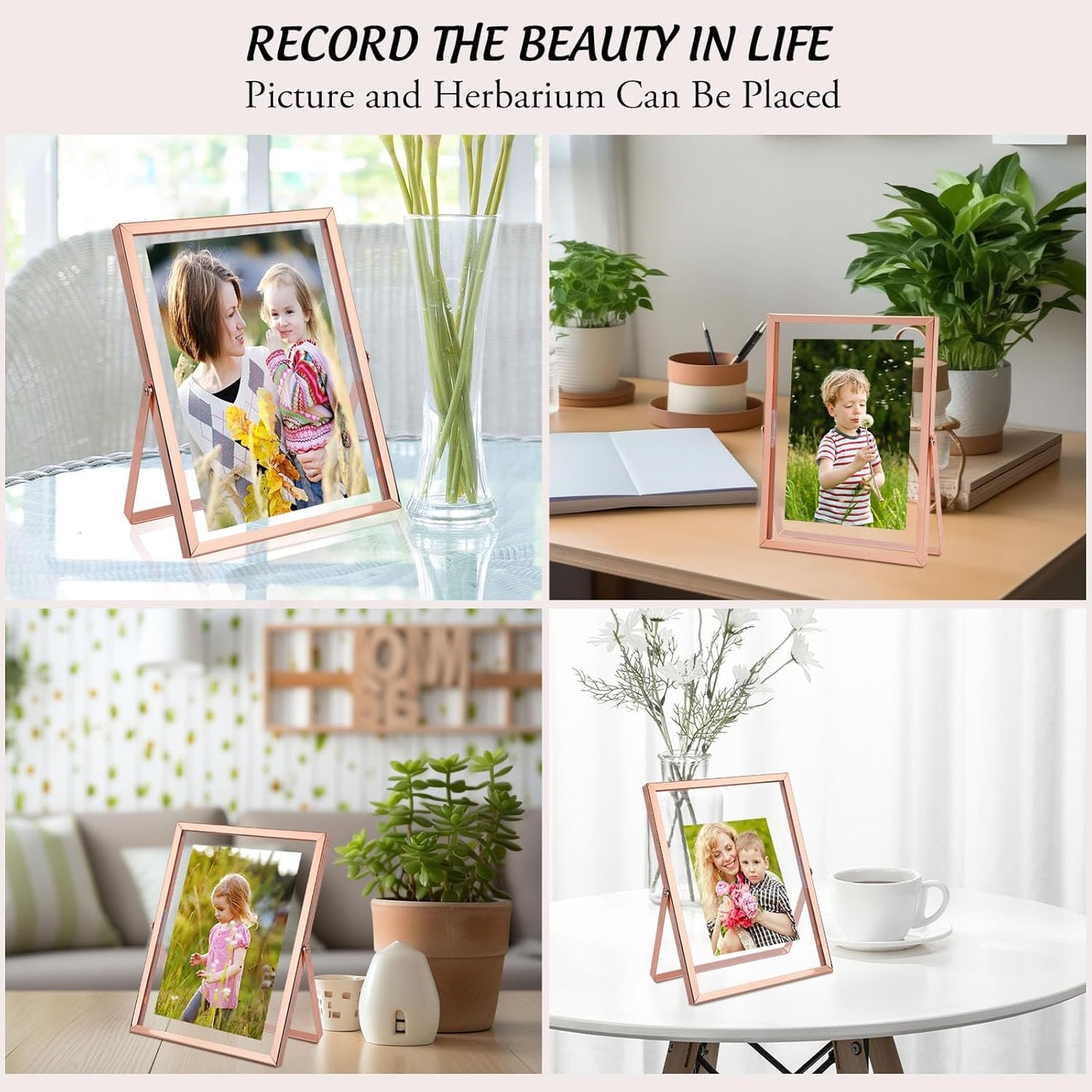 Clearance, 6x8 Floating Frame Displays Any Size Picture up to 6 by 8 Rose Gold (24 Pack)