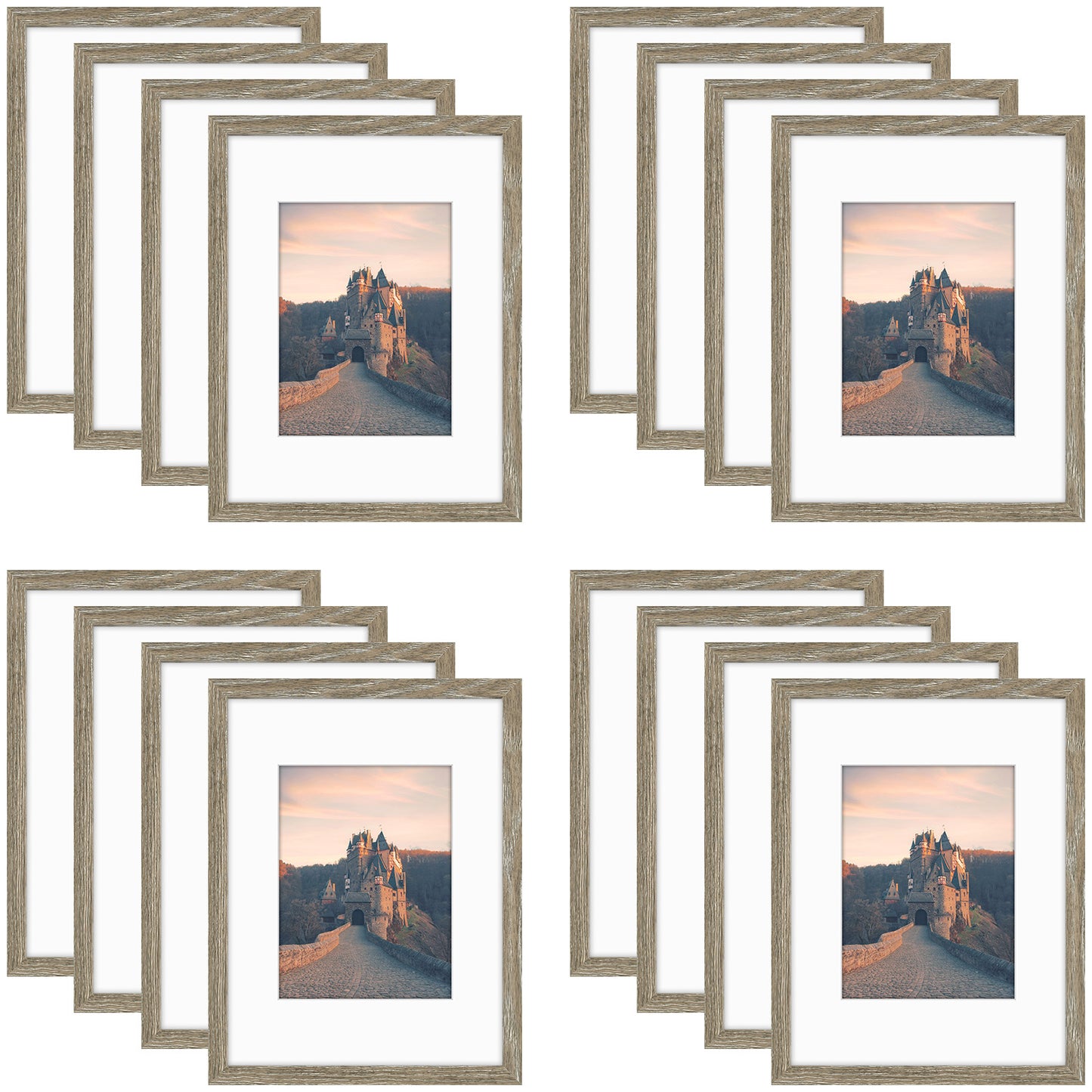 Frametory,9x12 Picture Frames for 6x8 Photos (16 Pack)