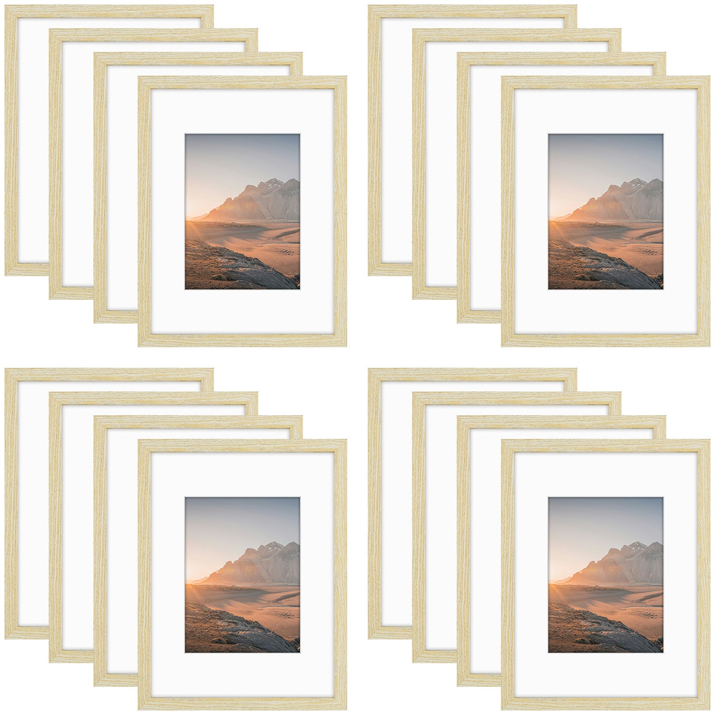 Frametory,9x12 Picture Frames for 6x8 Photos (16 Pack)
