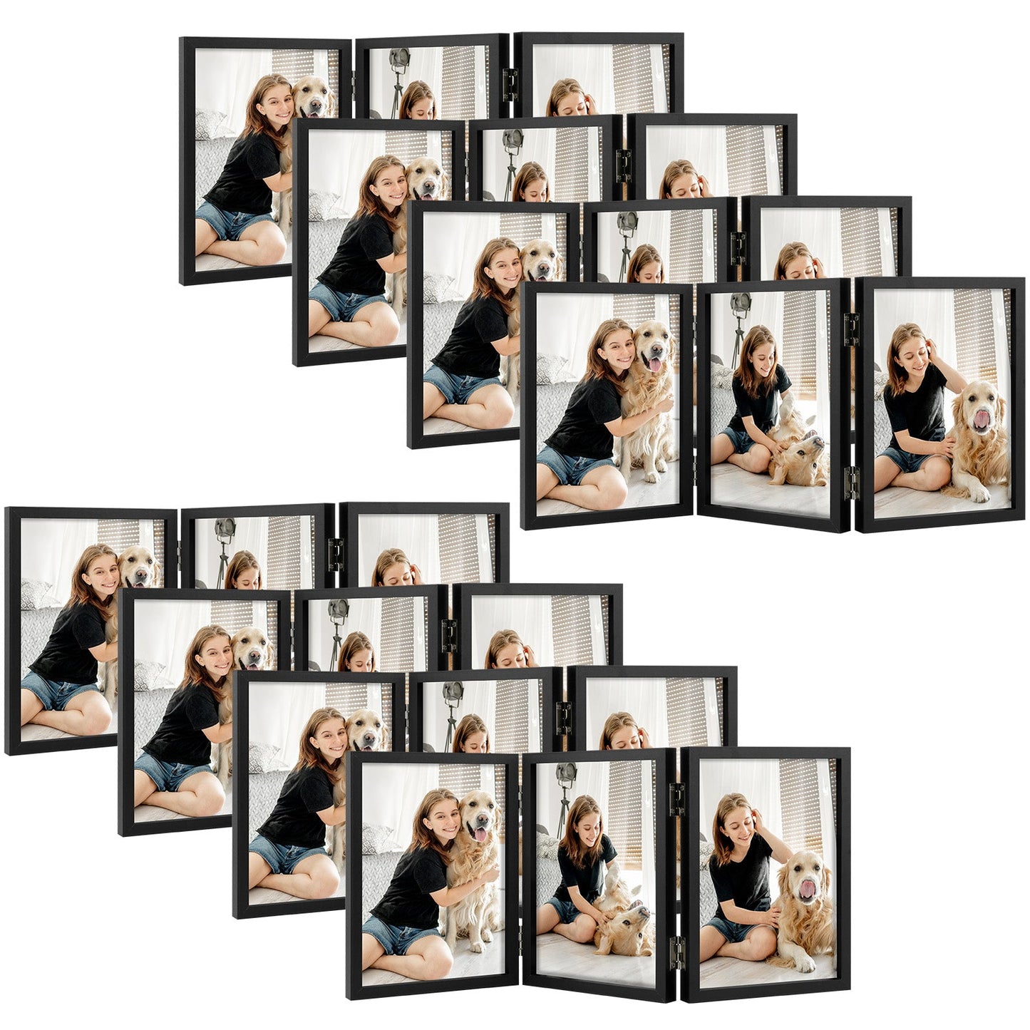 Frametory,5x7 Three Picture Frame (8 Pack)