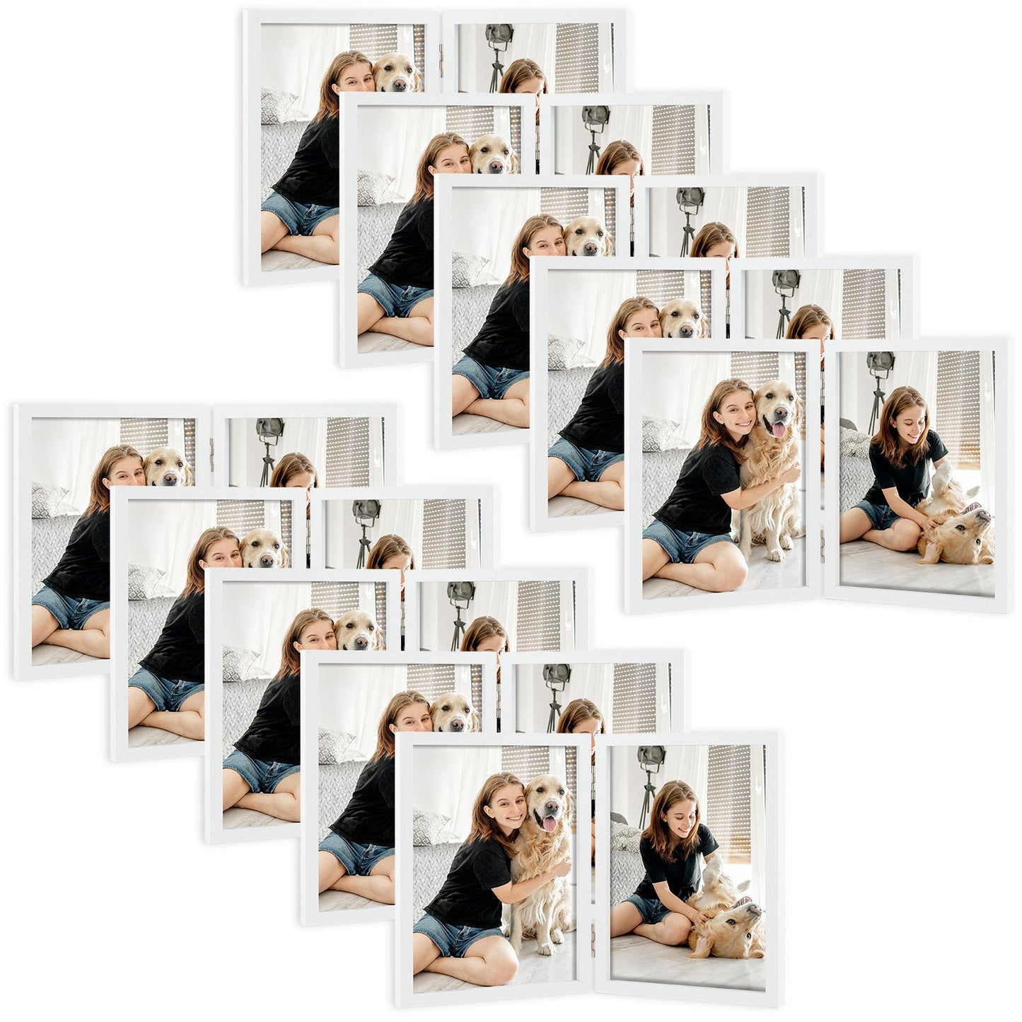 Frametory,5x7 Double Picture Frame (10 Pack)