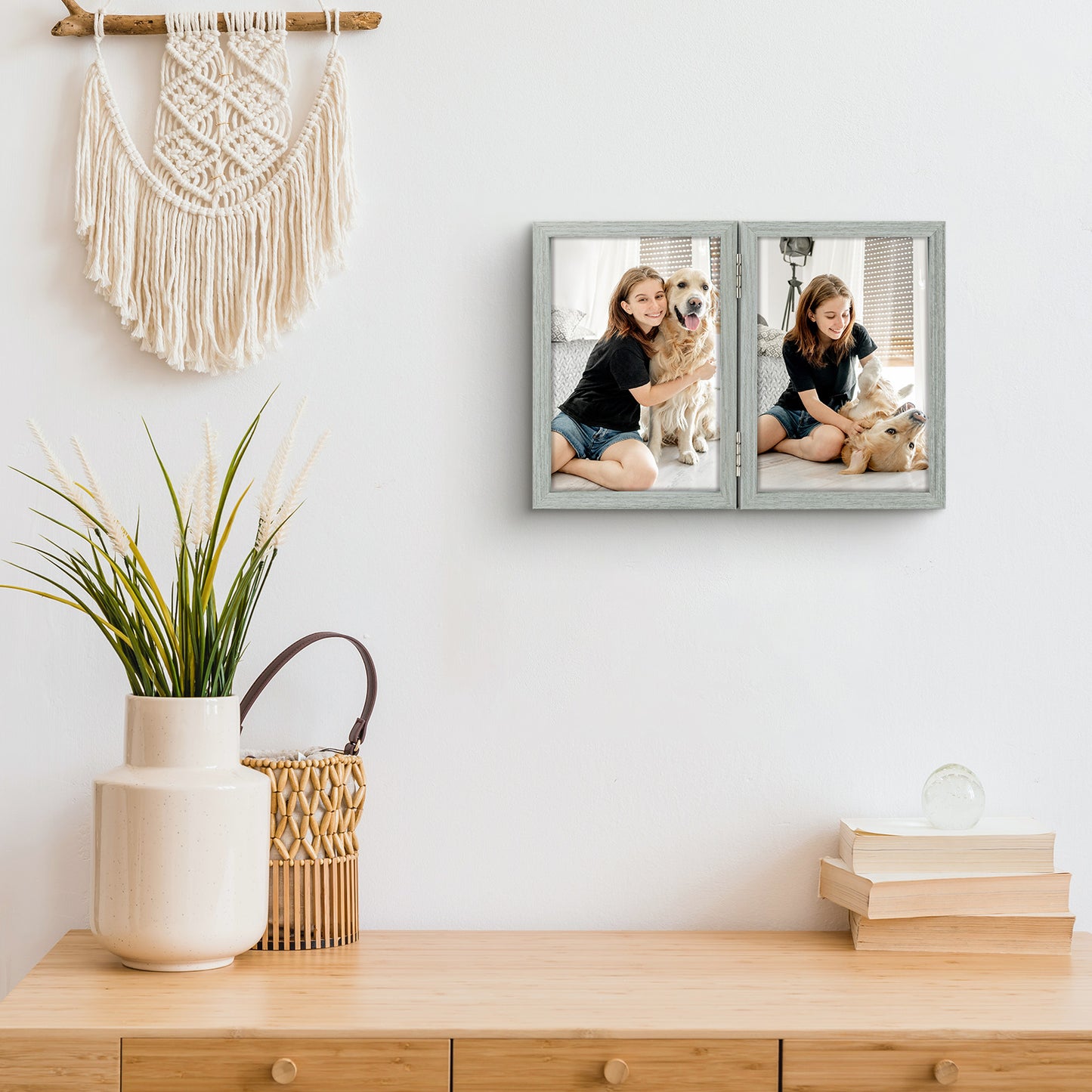 Clearance 4x6 Double Picture Frame Grey (10 Pack)