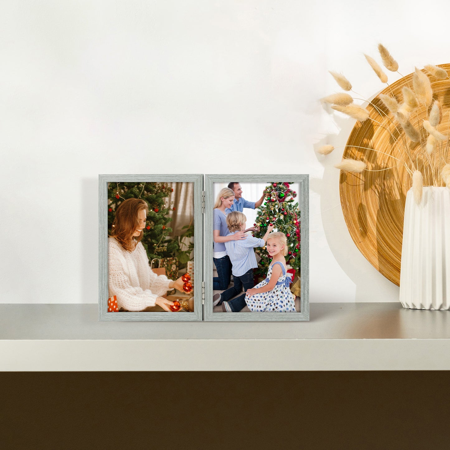 Clearance 4x6 Double Picture Frame Grey (10 Pack)