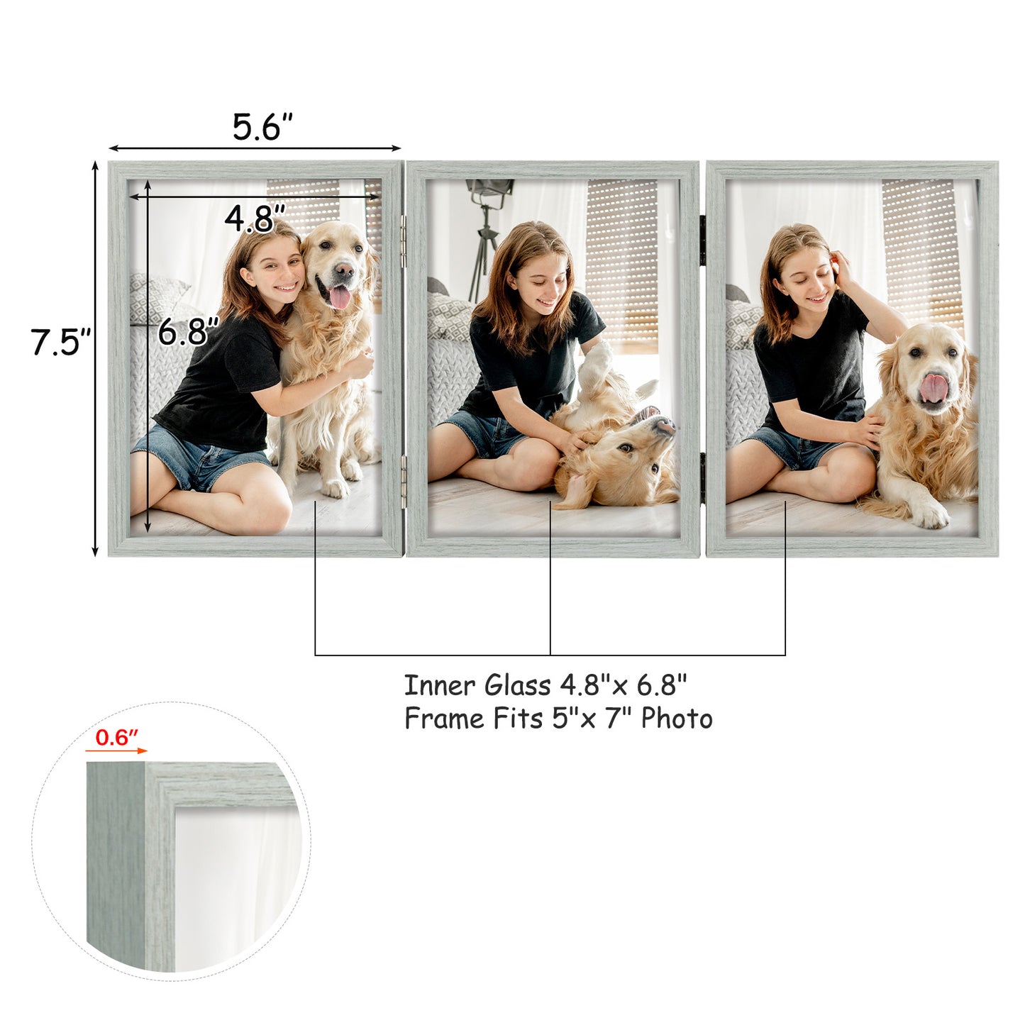 Clearance 5x7 Three Picture Frame (8 Pack)