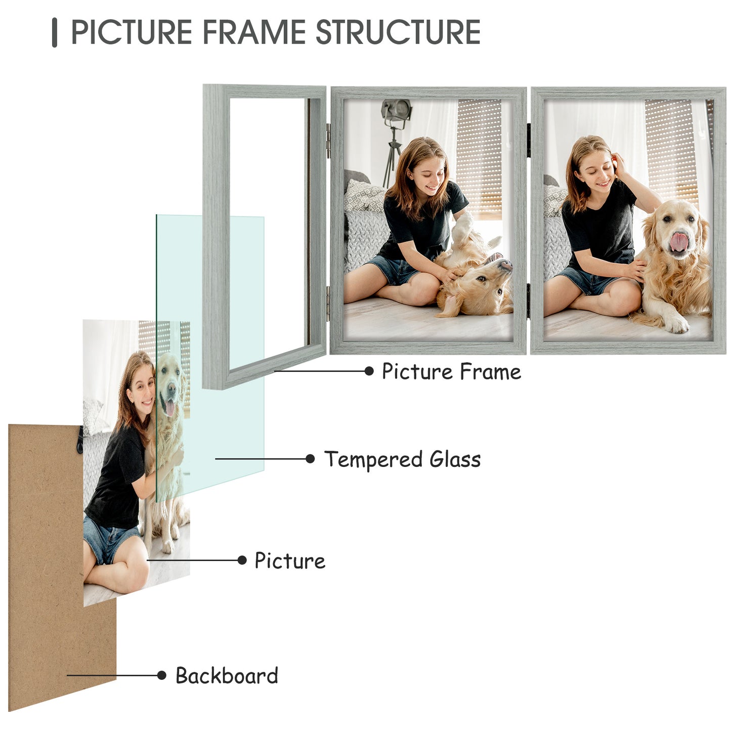 Clearance 5x7 Three Picture Frame (8 Pack)