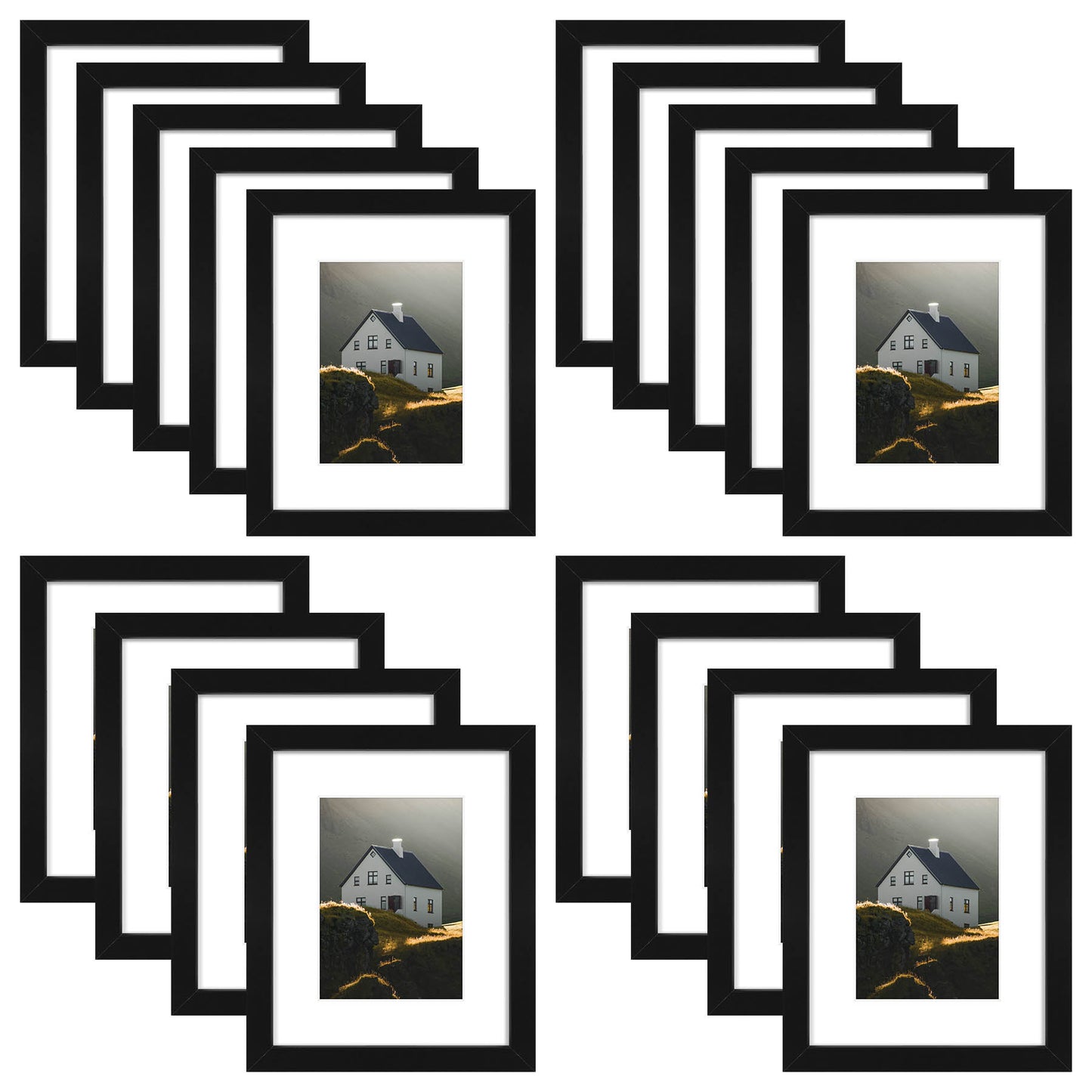 Frametory,8x10 Picture Frame for 5x7 Photo (18 Pack)