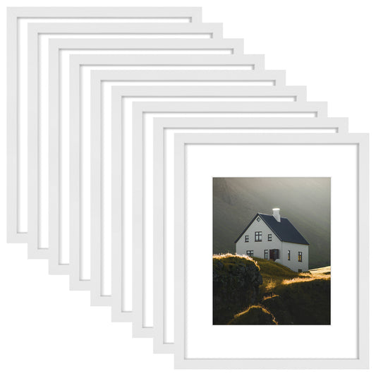 Frametory,16x20 Picture Frame for 11x14 Photo White (9 Pack)