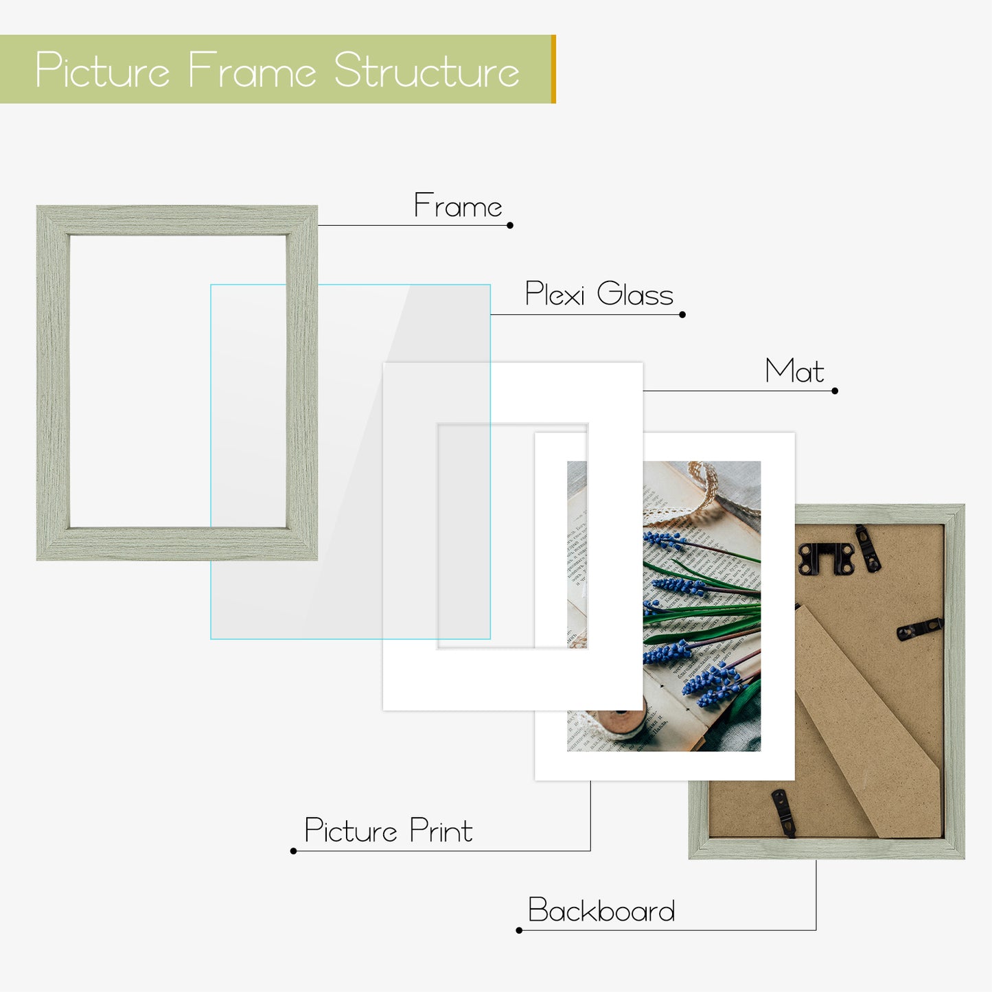 Clearance 6x8 Light Grey Picture Frame Displays 4x6 Photo (18 Pack)